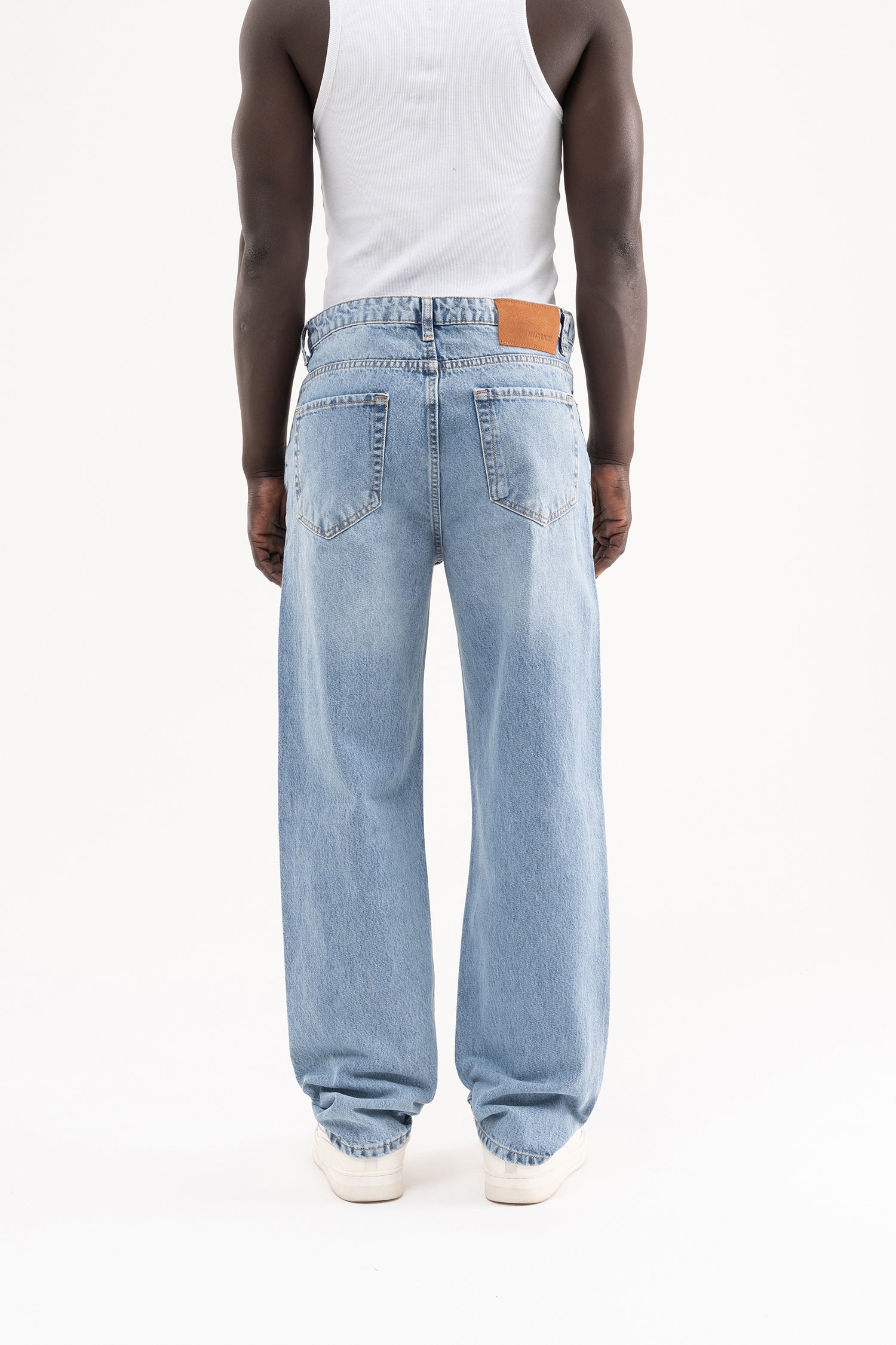 Erkek Straight Fit Jean Pantolon Açık Mavi-4