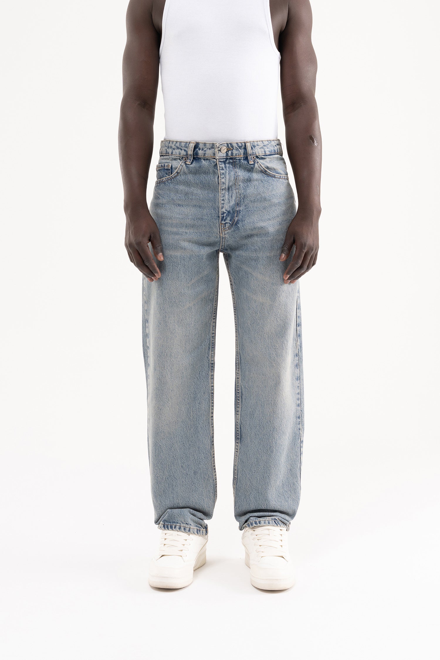 Erkek Straight Fit Jean Pantolon Açık Mavi
