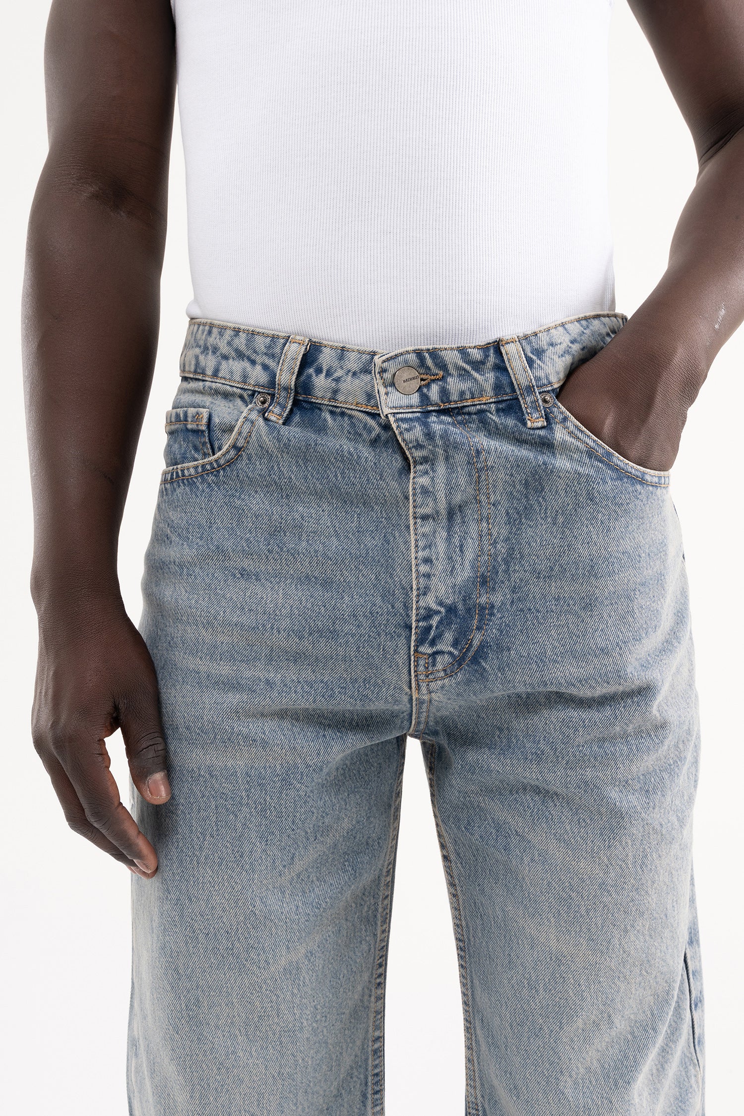 Erkek Straight Fit Jean Pantolon Açık Mavi-3