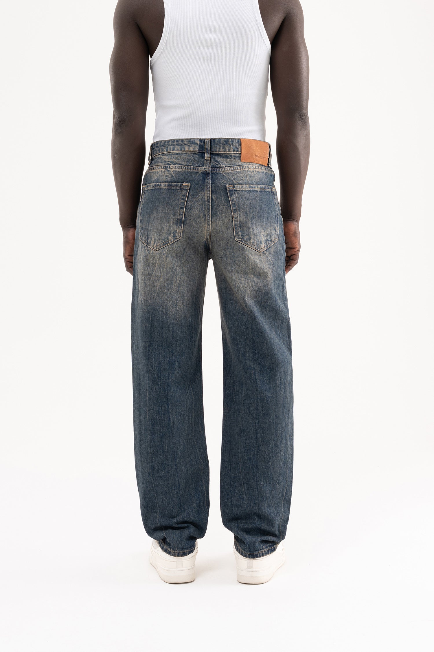 Erkek Straight Fit Jean Pantolon Kahverengi-4