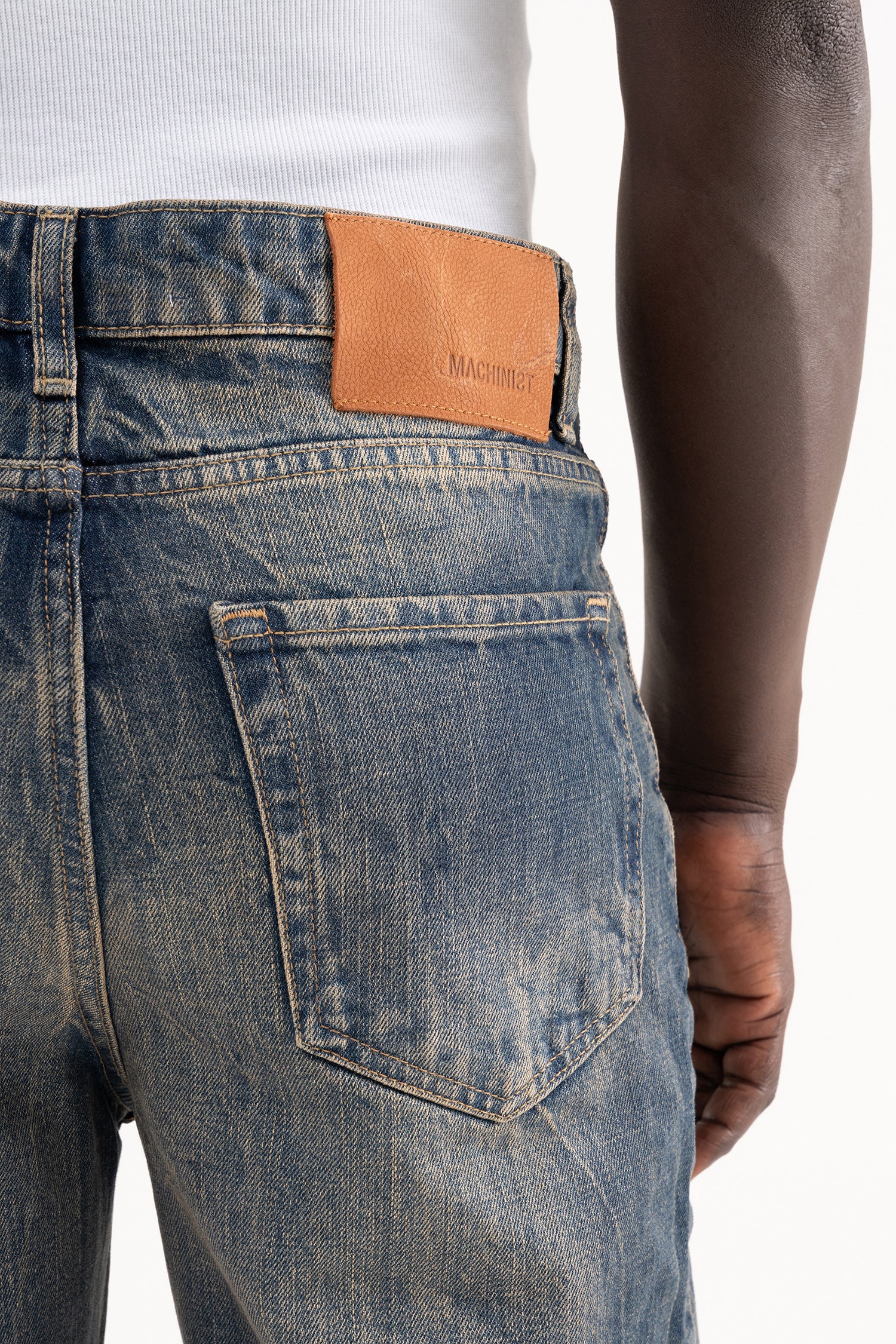 Erkek Straight Fit Jean Pantolon Kahverengi-5