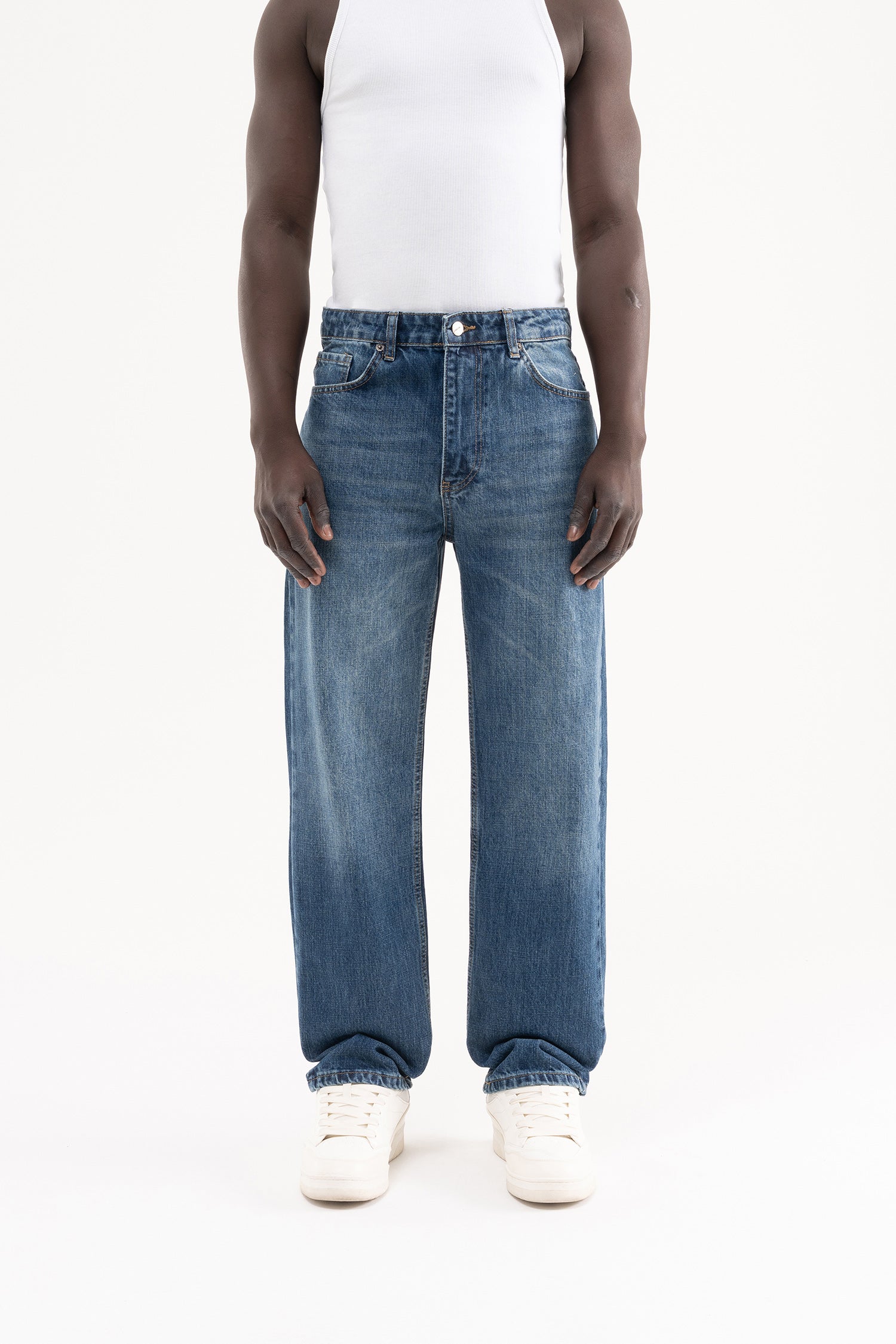 Erkek Straight Fit Jean Pantolon Mavi