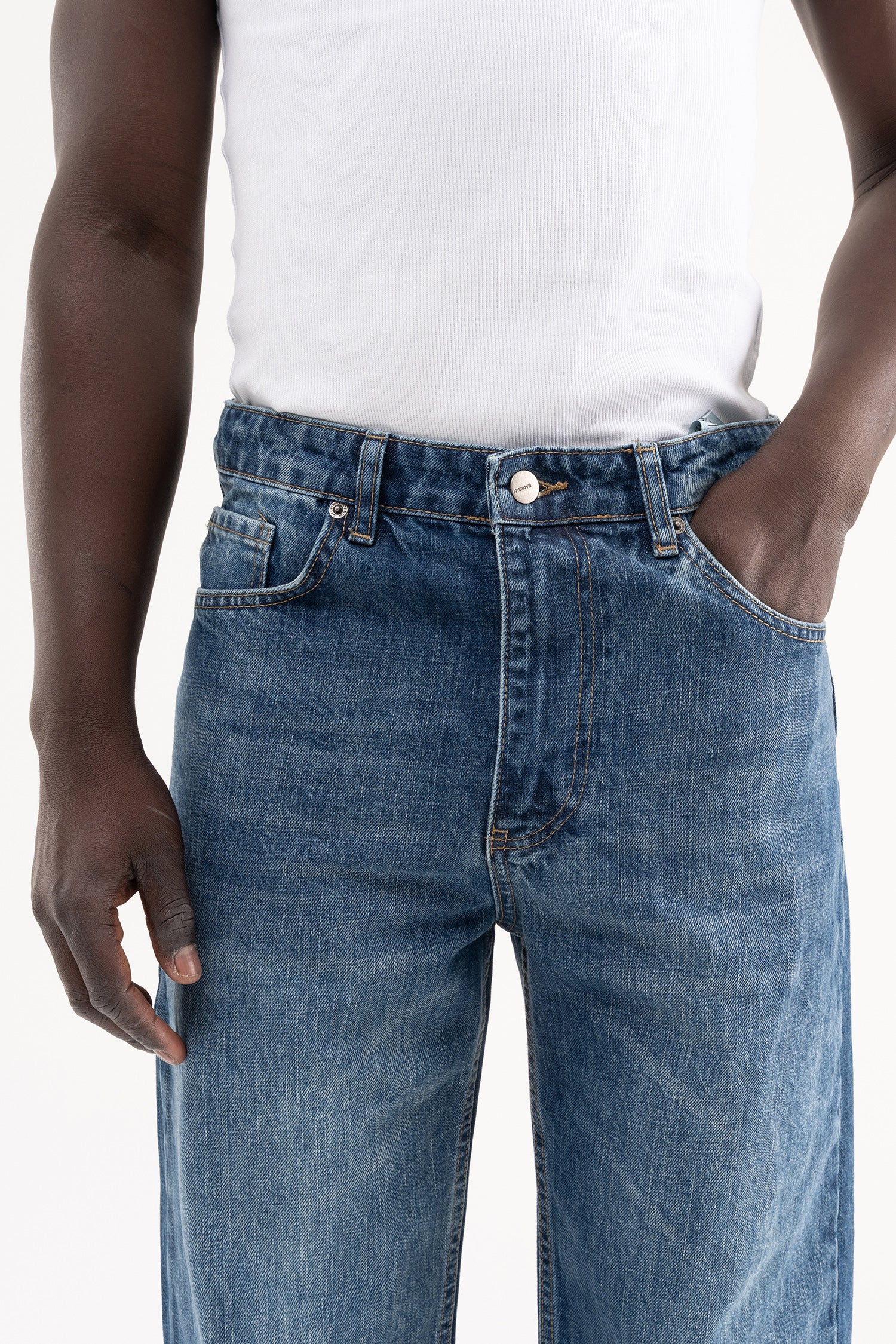 Erkek Straight Fit Jean Pantolon Mavi-3