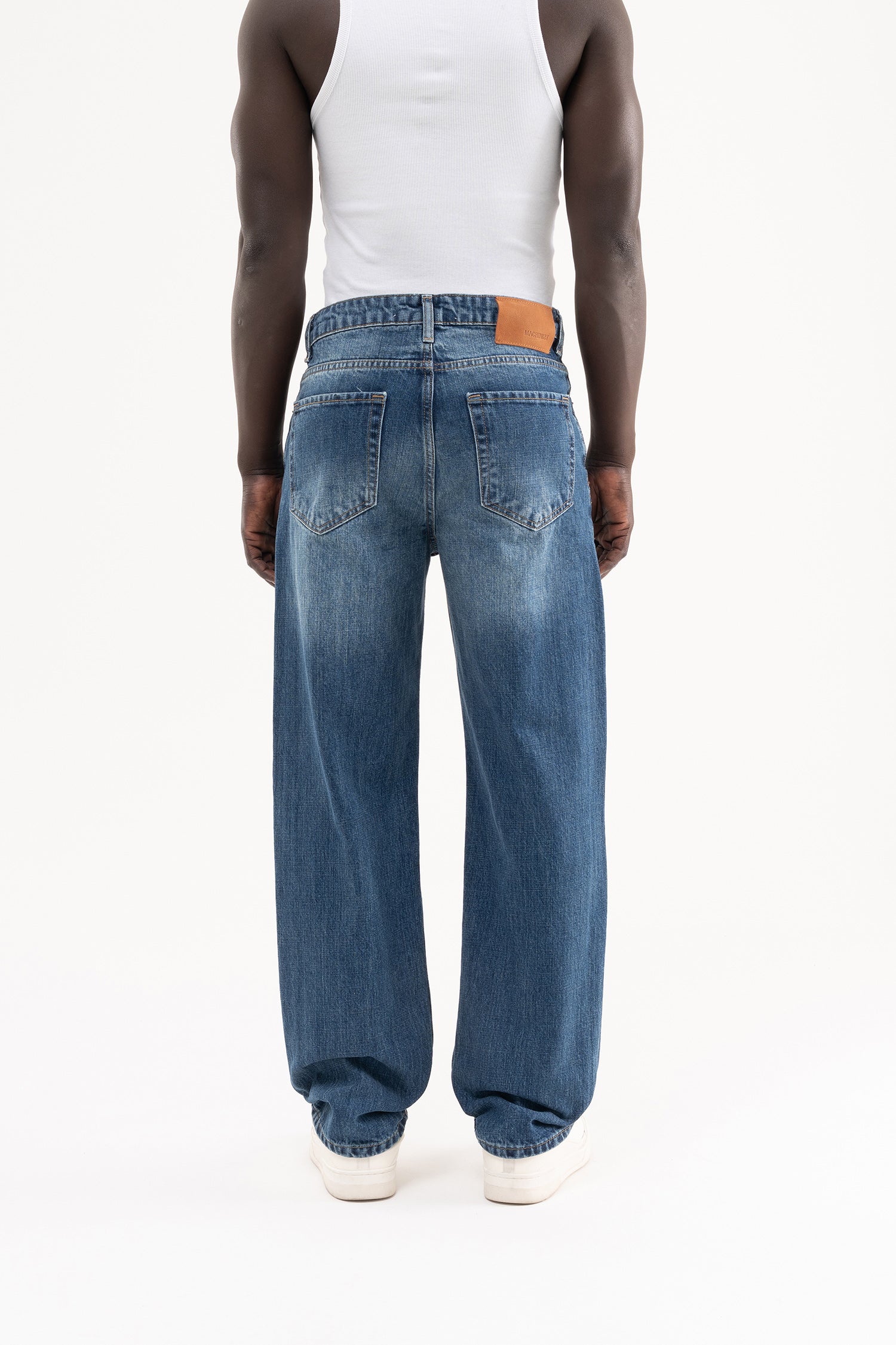 Erkek Straight Fit Jean Pantolon Mavi-4