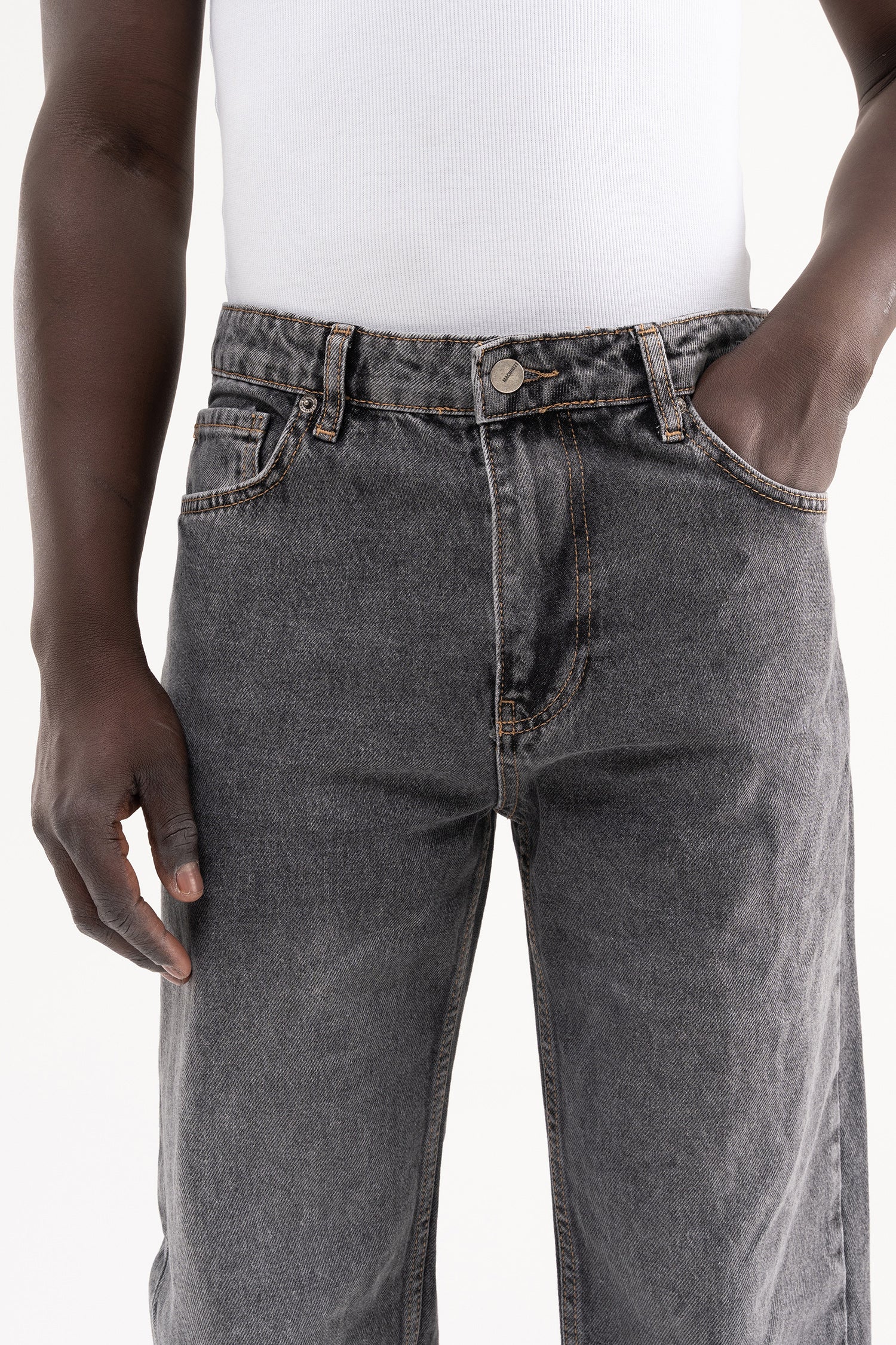 Erkek Straight Fit Jean Pantolon Siyah-3