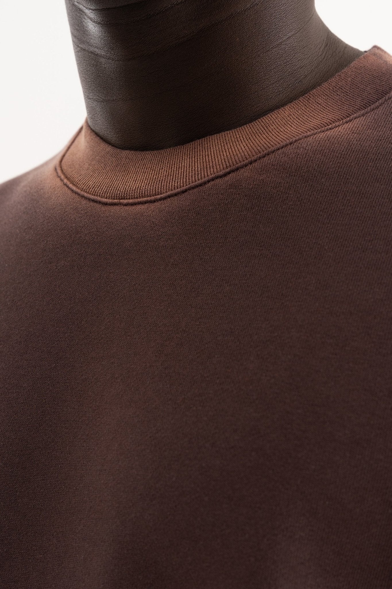 Erkek Studs Embellished Yıkamalı Oversize Tişört Koyu Kahverengi