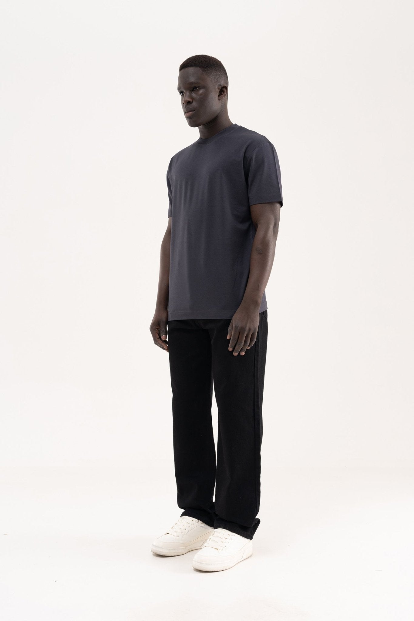 Erkek Stylish Basic Oversize Modal Tişört Antrasit