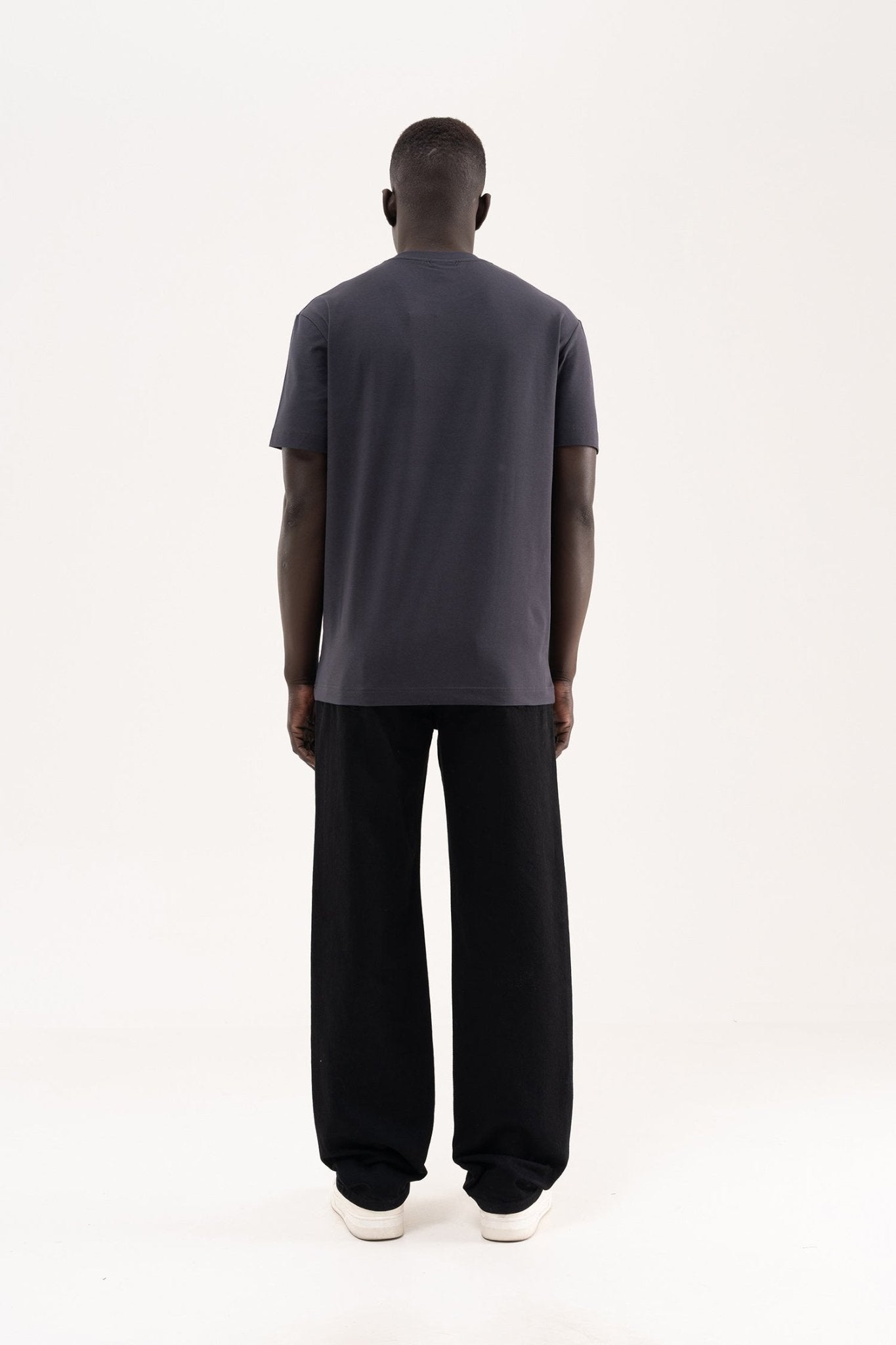 Erkek Stylish Basic Oversize Modal Tişört Antrasit