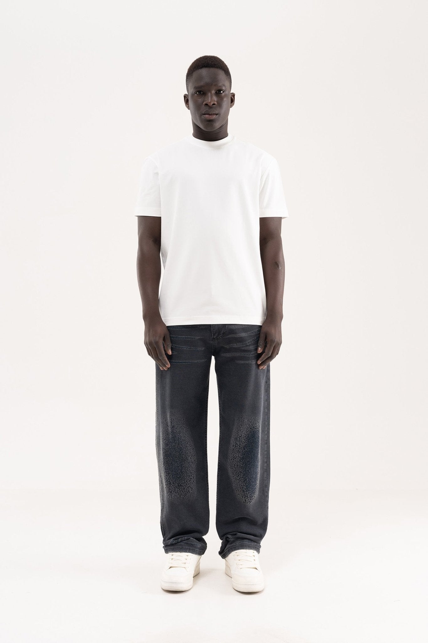 Erkek Stylish Basic Oversize Modal Tişört Ekru