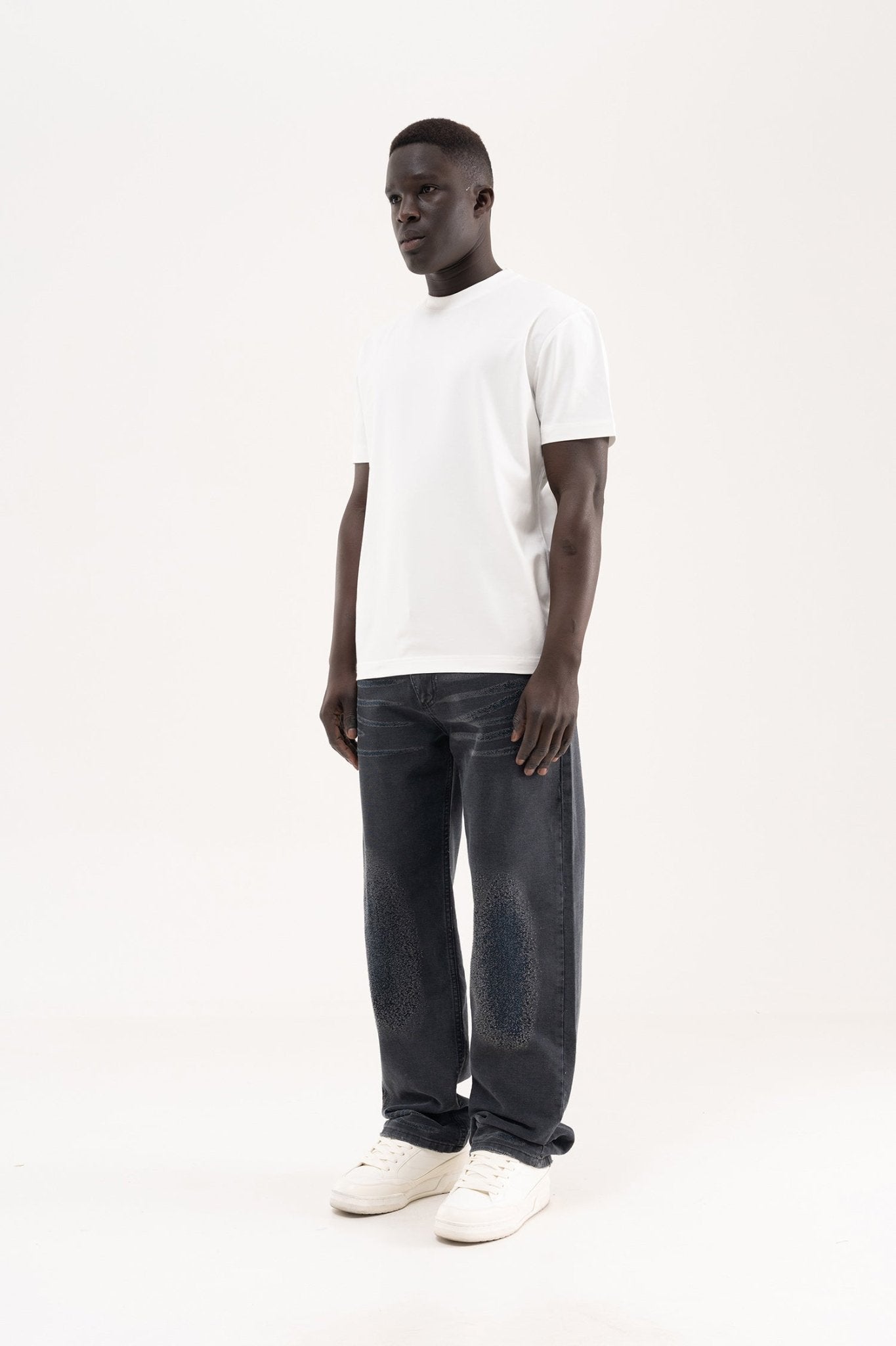 Erkek Stylish Basic Oversize Modal Tişört Ekru