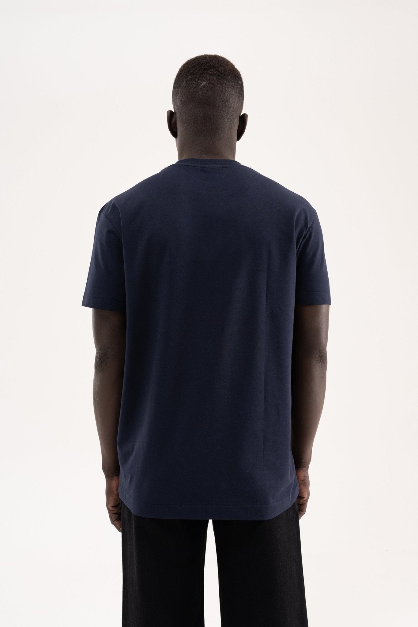 Erkek Stylish Basic Oversize Modal Tişört Gece Mavisi