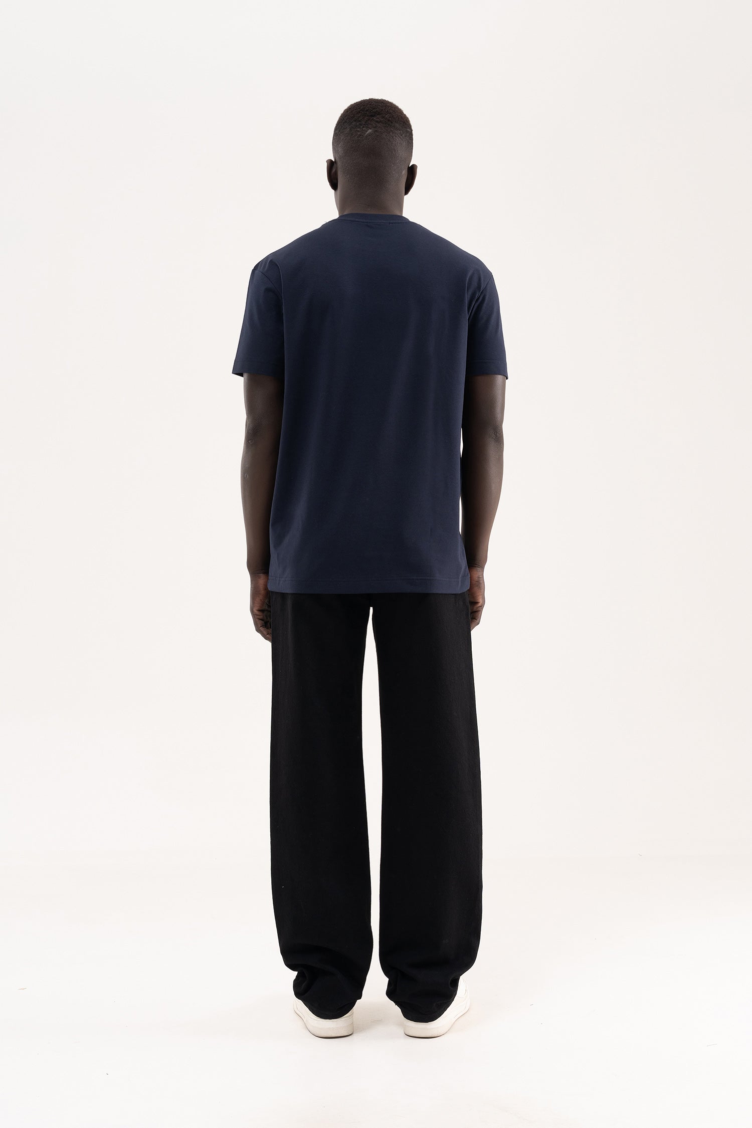 Erkek Stylish Basic Oversize Modal Tişört Gece Mavisi