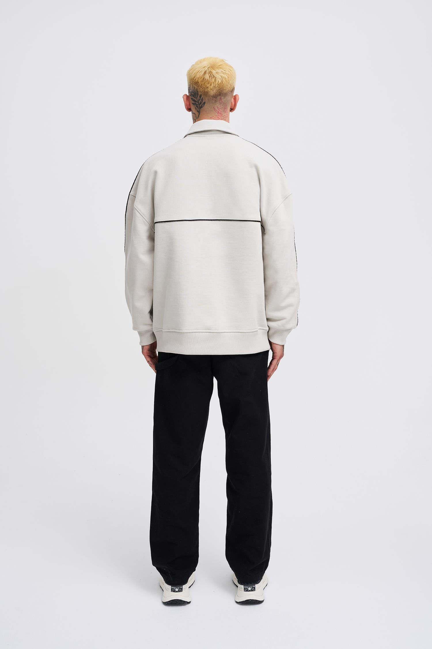 Erkek Sublime Printed Polo Sweatshirt Uzay Grisi