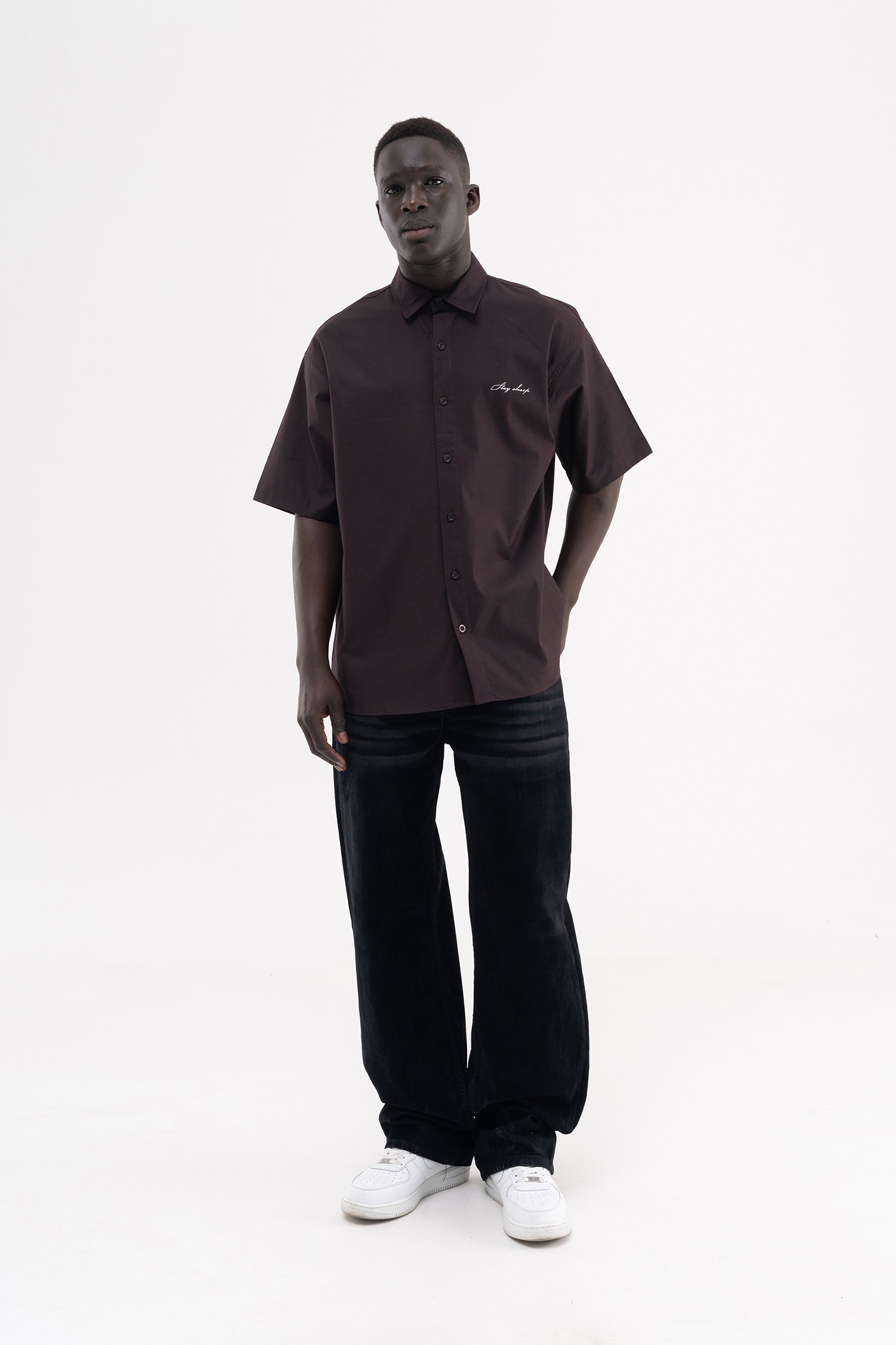 Erkek Suede Finish Baggy Jean Pantolon Siyah