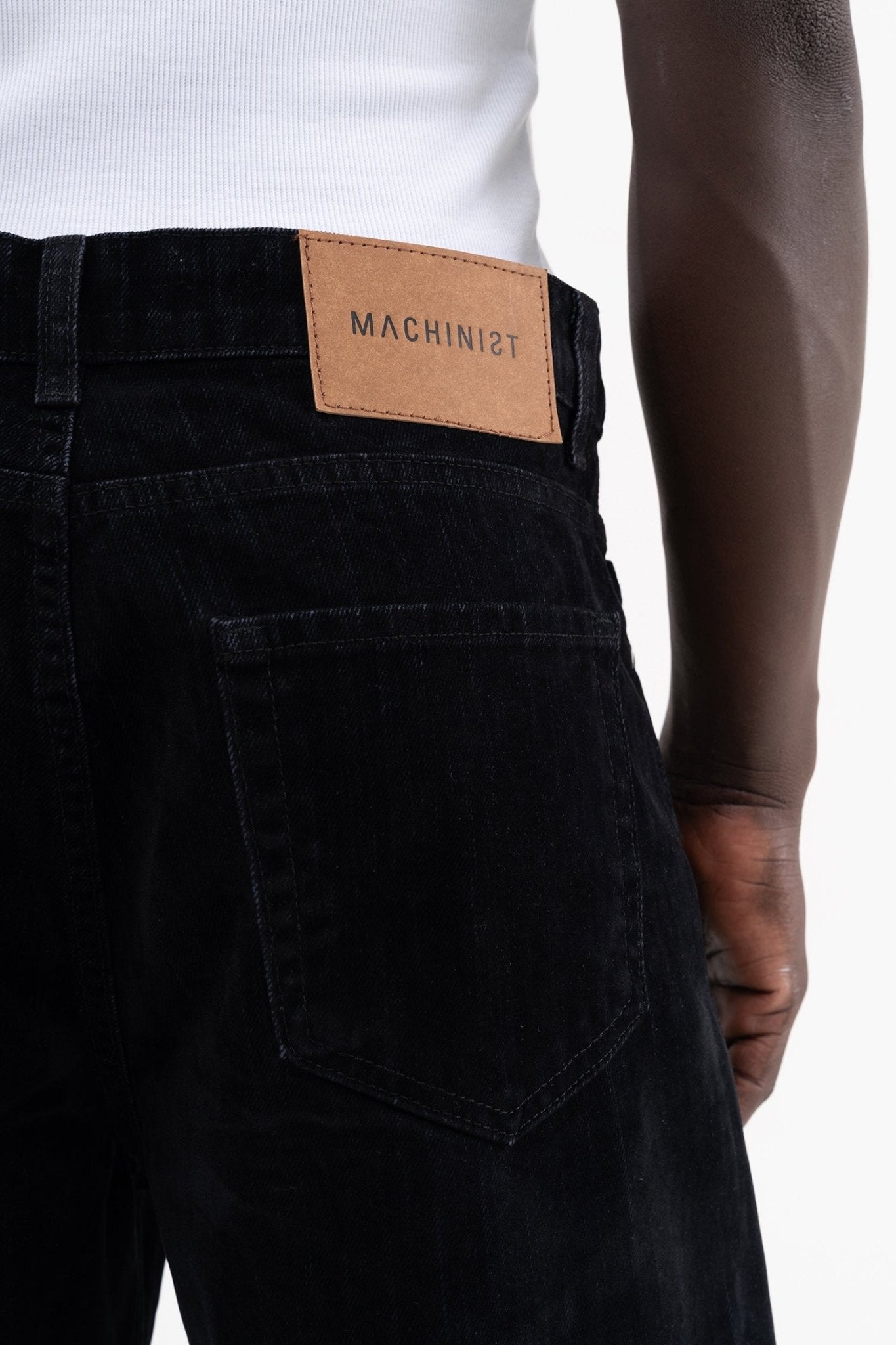Erkek Suede Finish Baggy Jean Pantolon Siyah