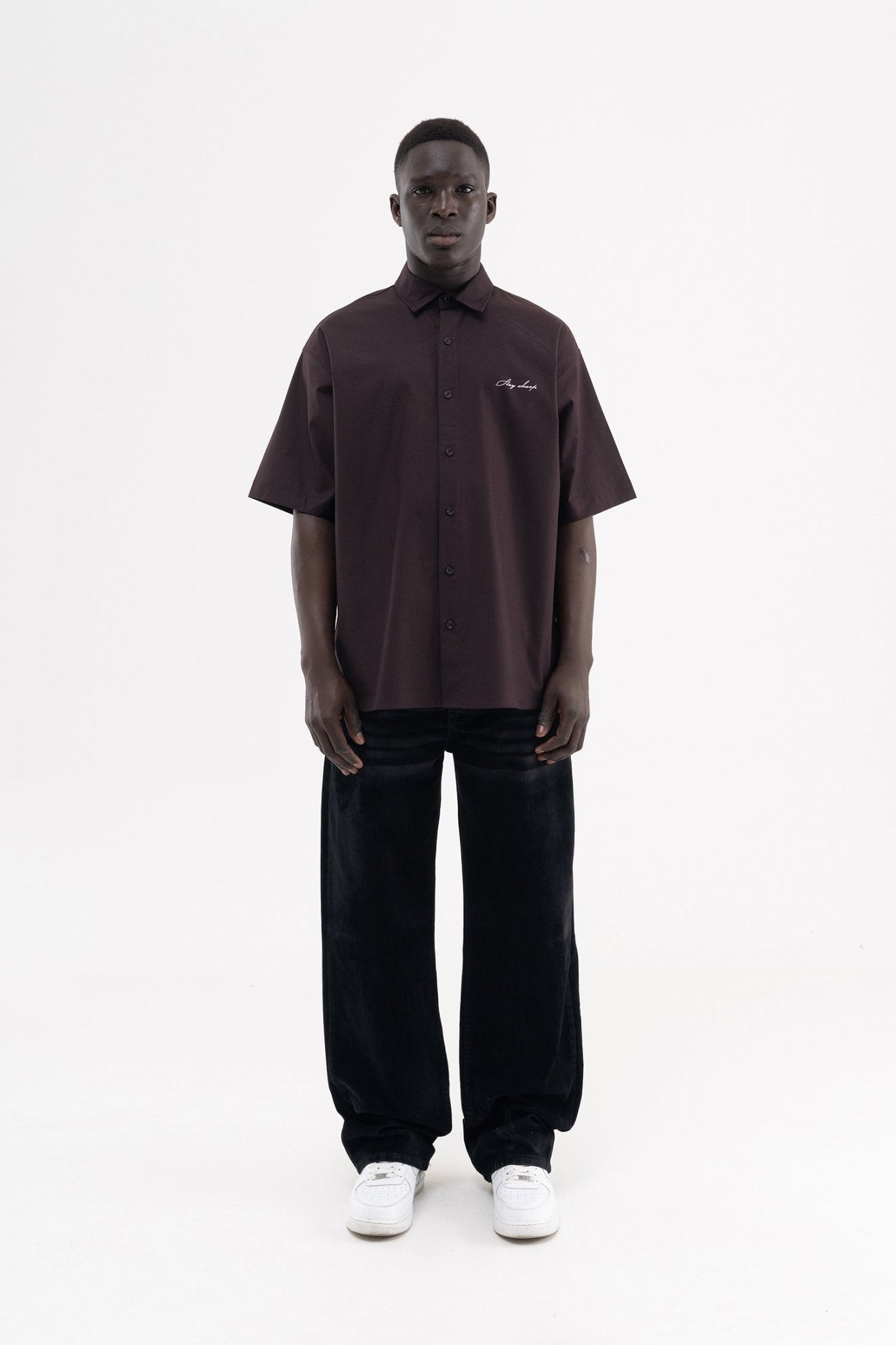 Erkek Suede Finish Baggy Jean Pantolon Siyah