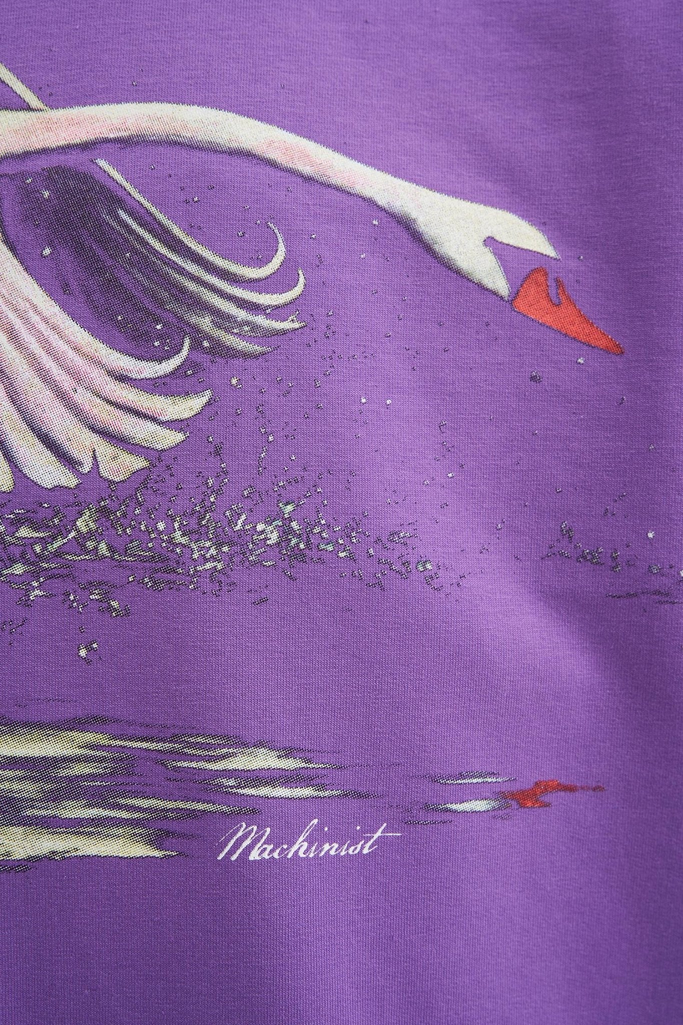 Erkek Swan Printed Oversi̇ze Ti̇şört Mor