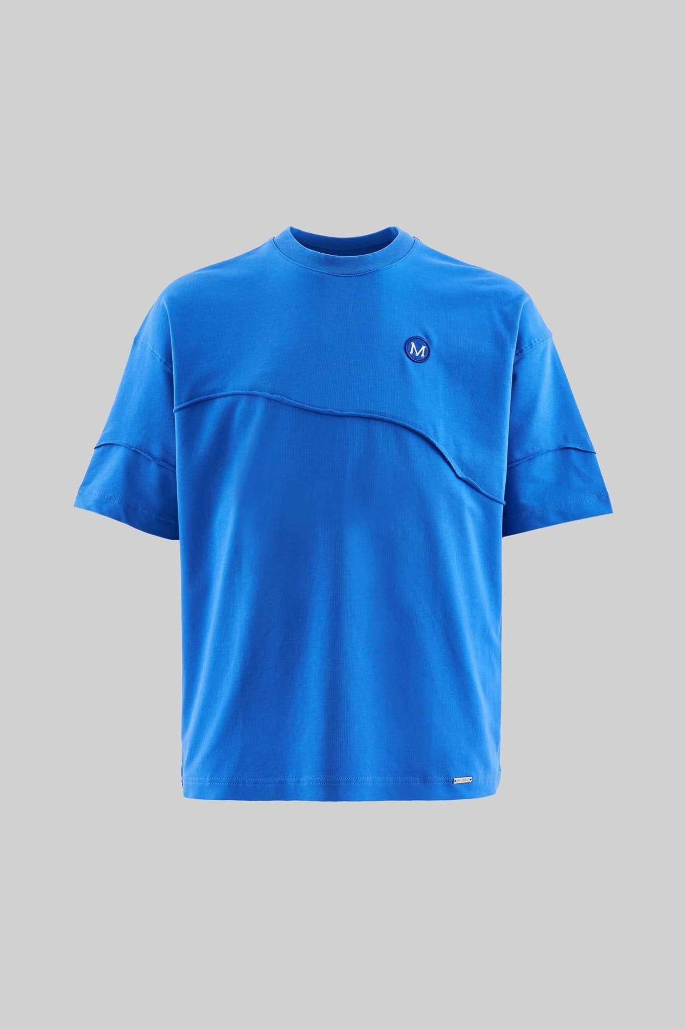 Erkek Technical Embroidered Oversize Tişört Açık Mavi