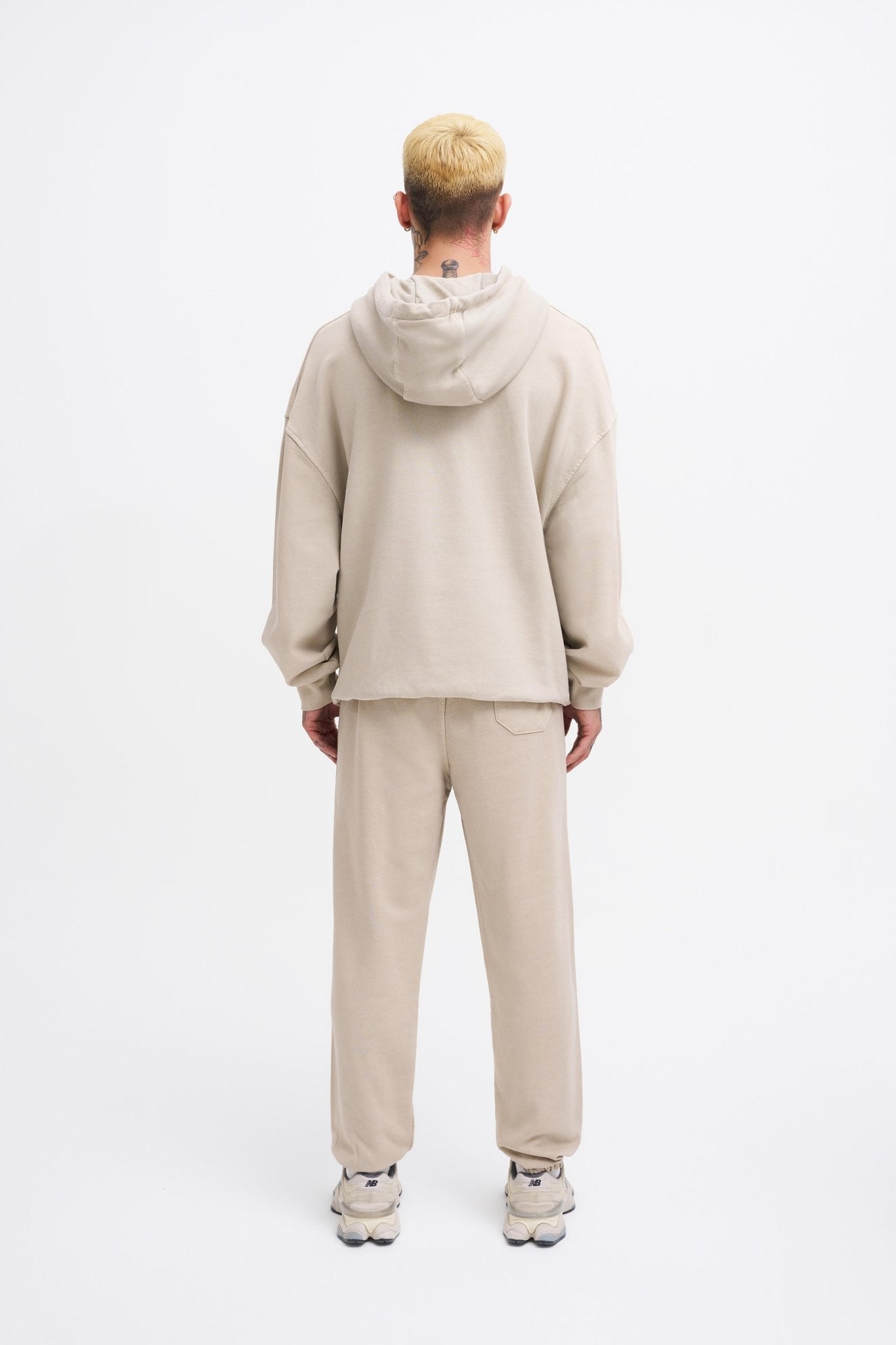 Erkek Yıkamalı Basic Jogger Eşofman Altı Açık Bej
