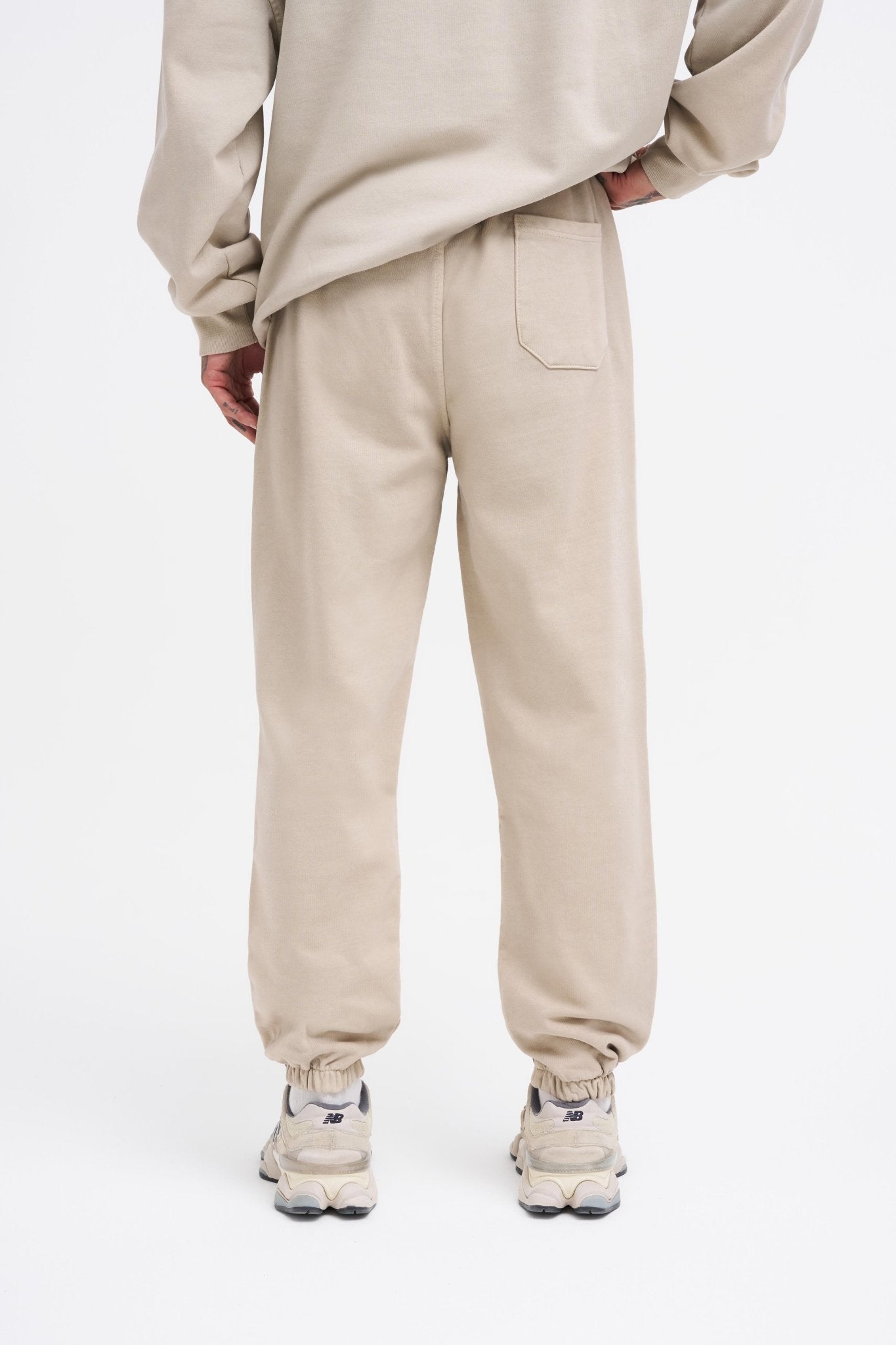 Erkek Yıkamalı Basic Jogger Eşofman Altı Açık Bej