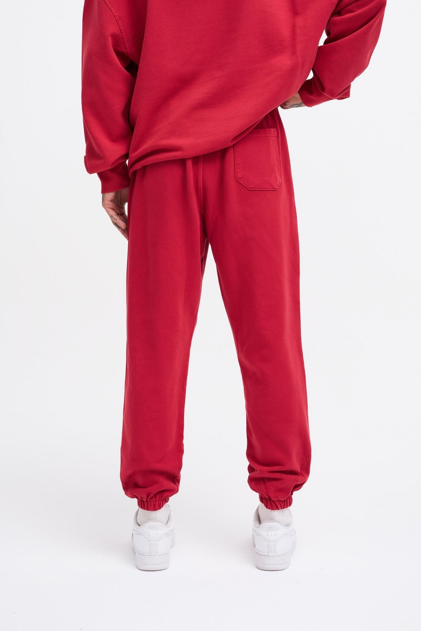 Erkek Yıkamalı Basic Jogger Eşofman Altı Açık Kırmızı