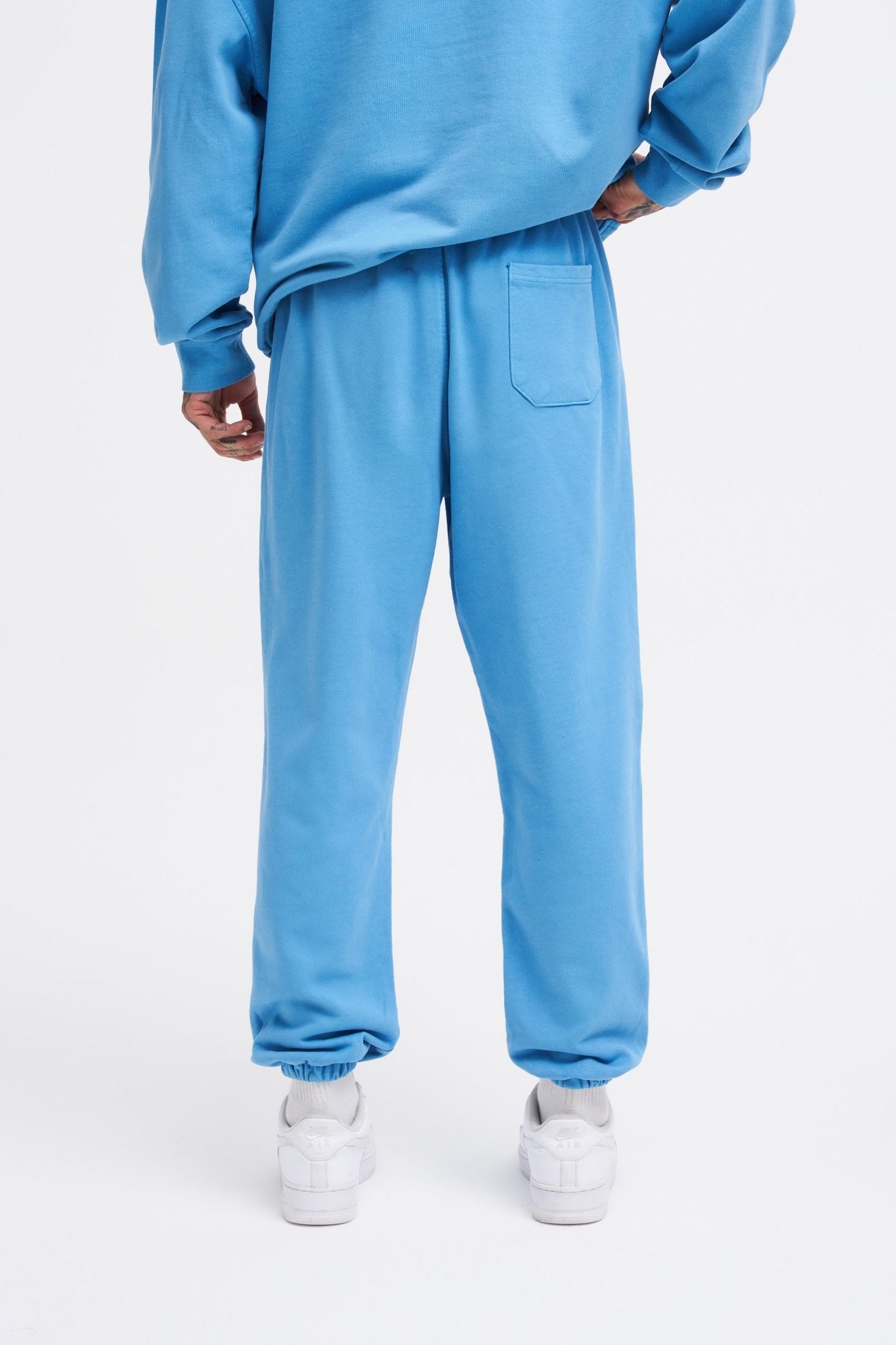 Erkek Yıkamalı Basic Jogger Eşofman Altı Açık Mavi