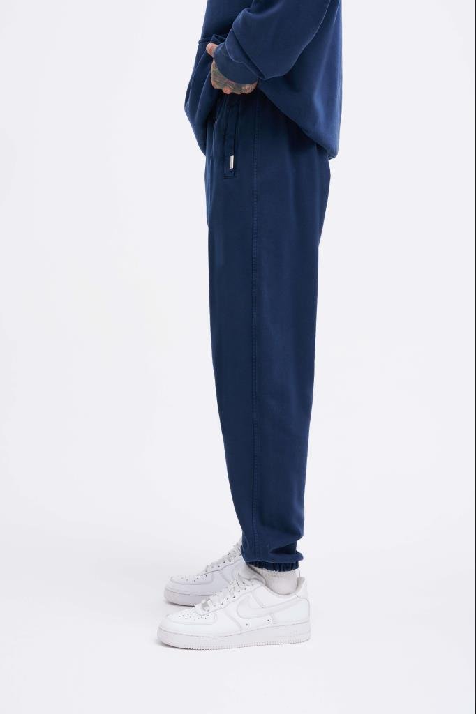 Erkek Yıkamalı Basic Jogger Eşofman Altı Gece Mavisi