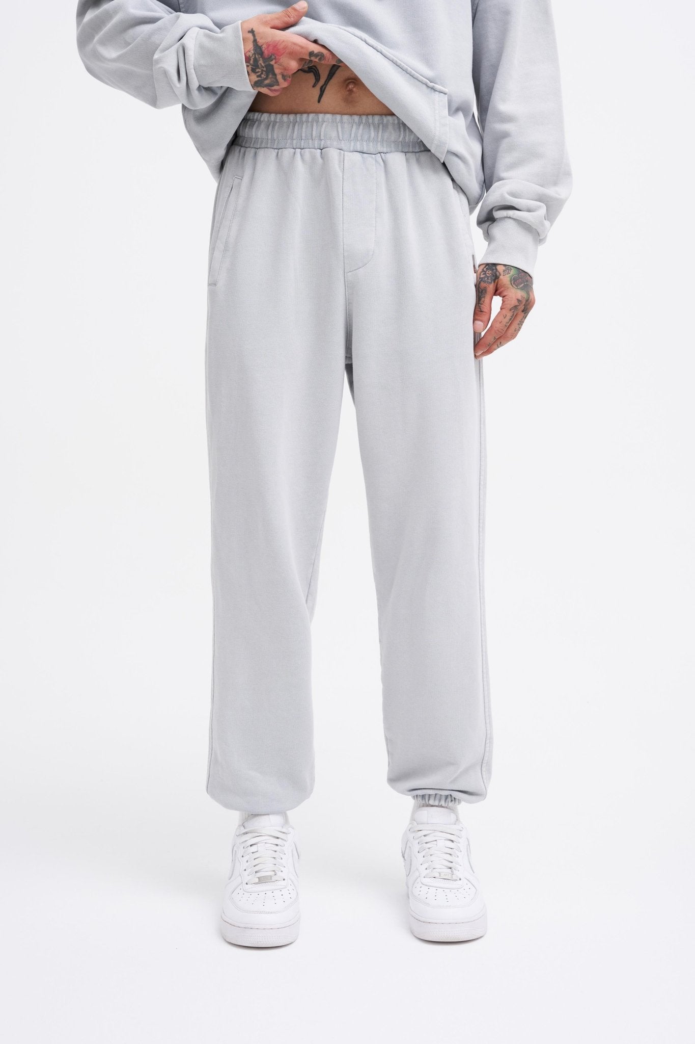 Erkek Yıkamalı Basic Jogger Eşofman Altı Gri