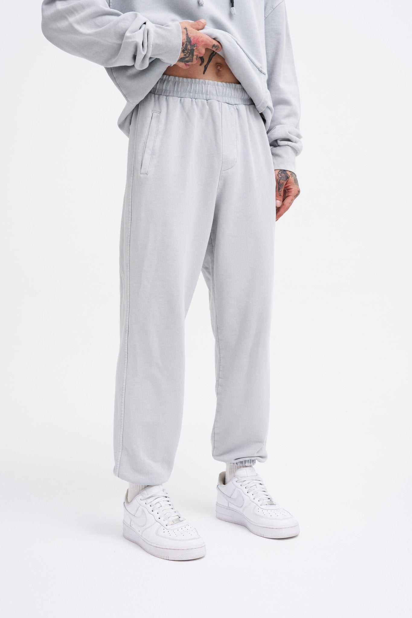 Erkek Yıkamalı Basic Jogger Eşofman Altı Gri