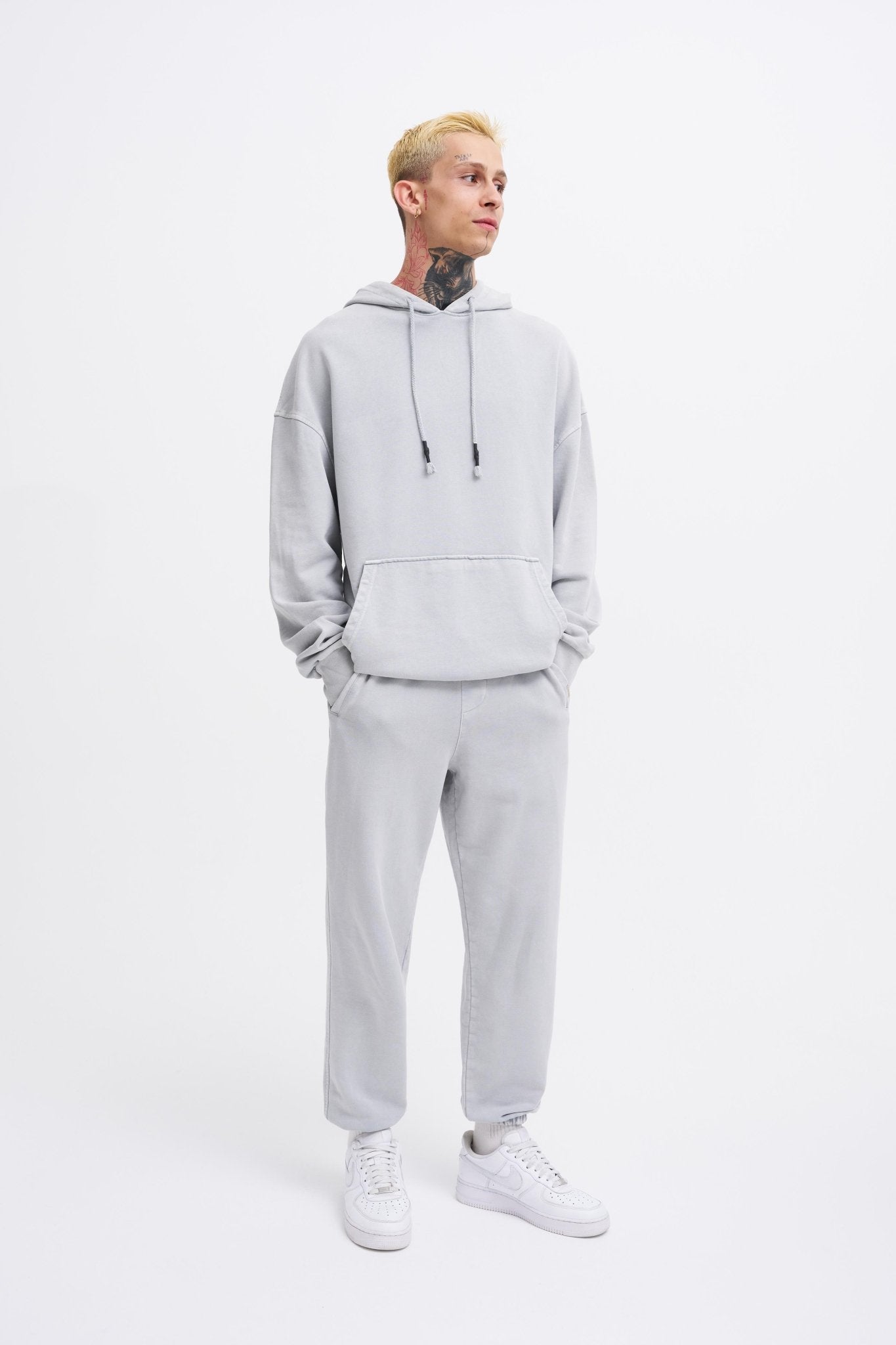 Erkek Yıkamalı Basic Jogger Eşofman Altı Gri