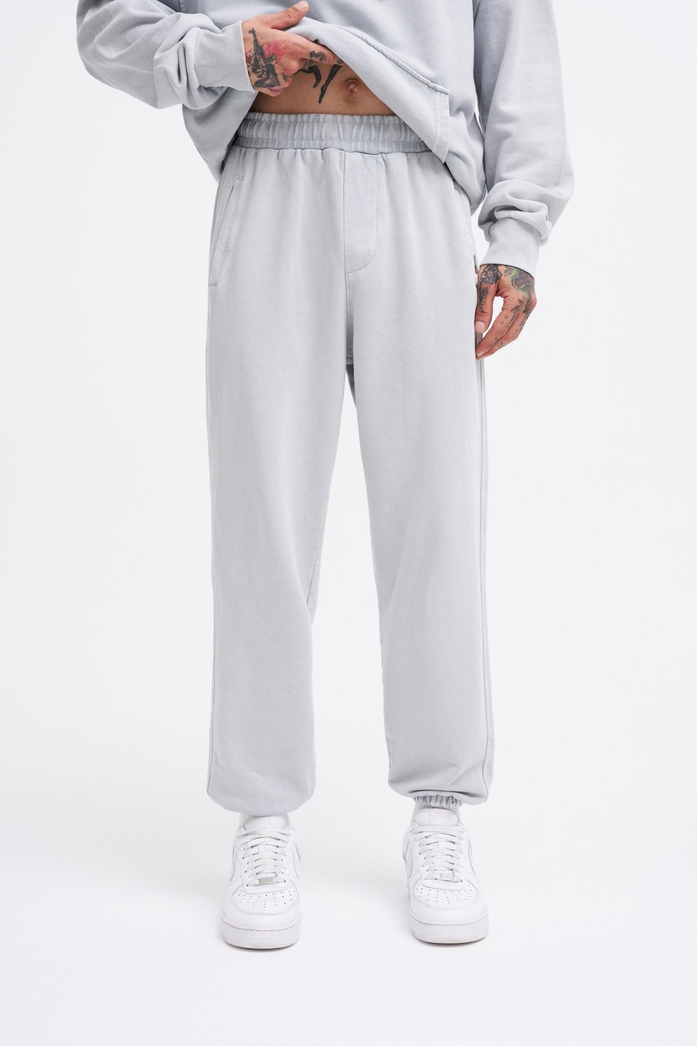 Erkek Yıkamalı Basic Jogger Eşofman Altı Gri