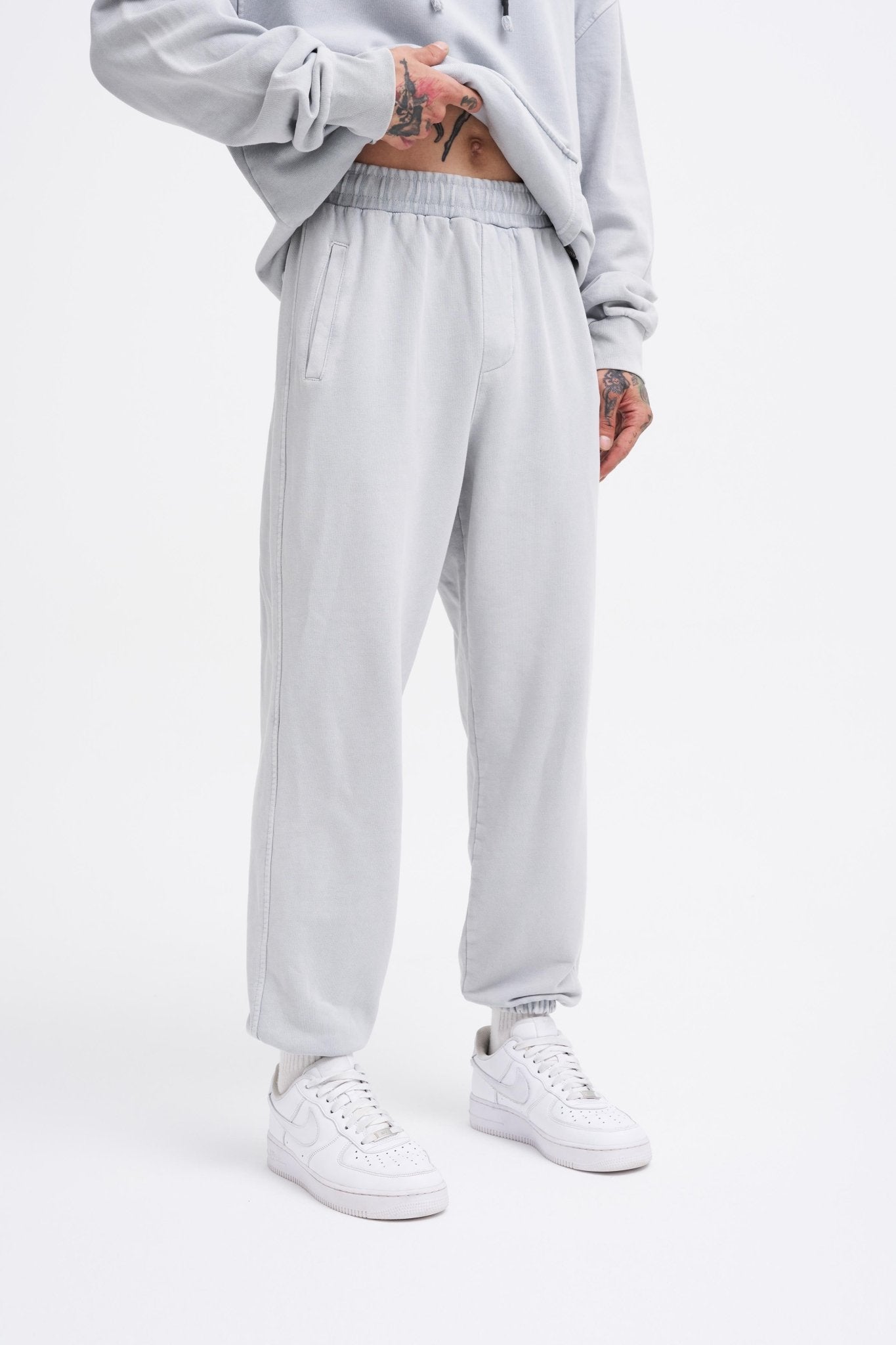 Erkek Yıkamalı Basic Jogger Eşofman Altı Gri