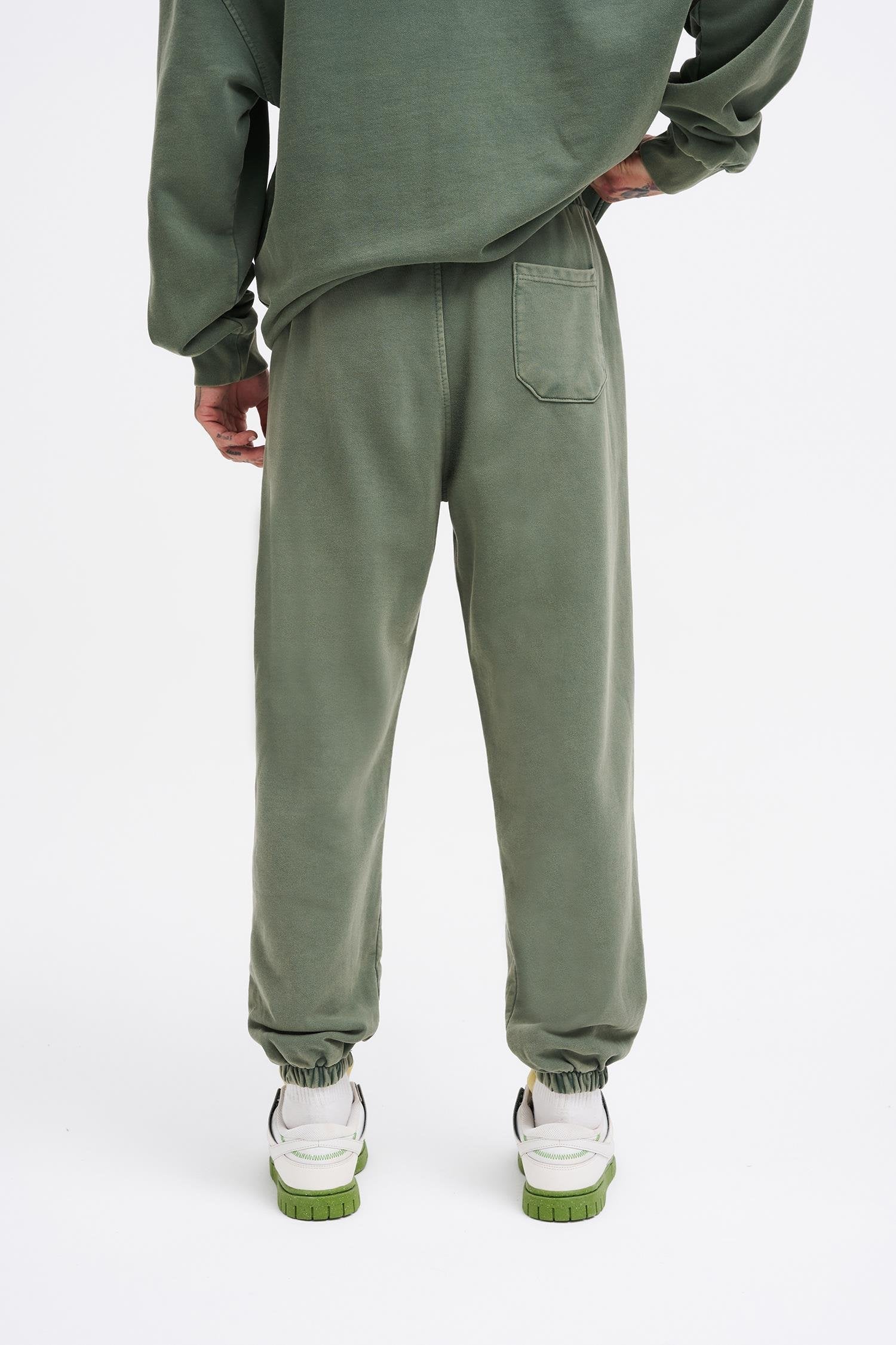 Erkek Yıkamalı Basic Jogger Eşofman Altı Haki