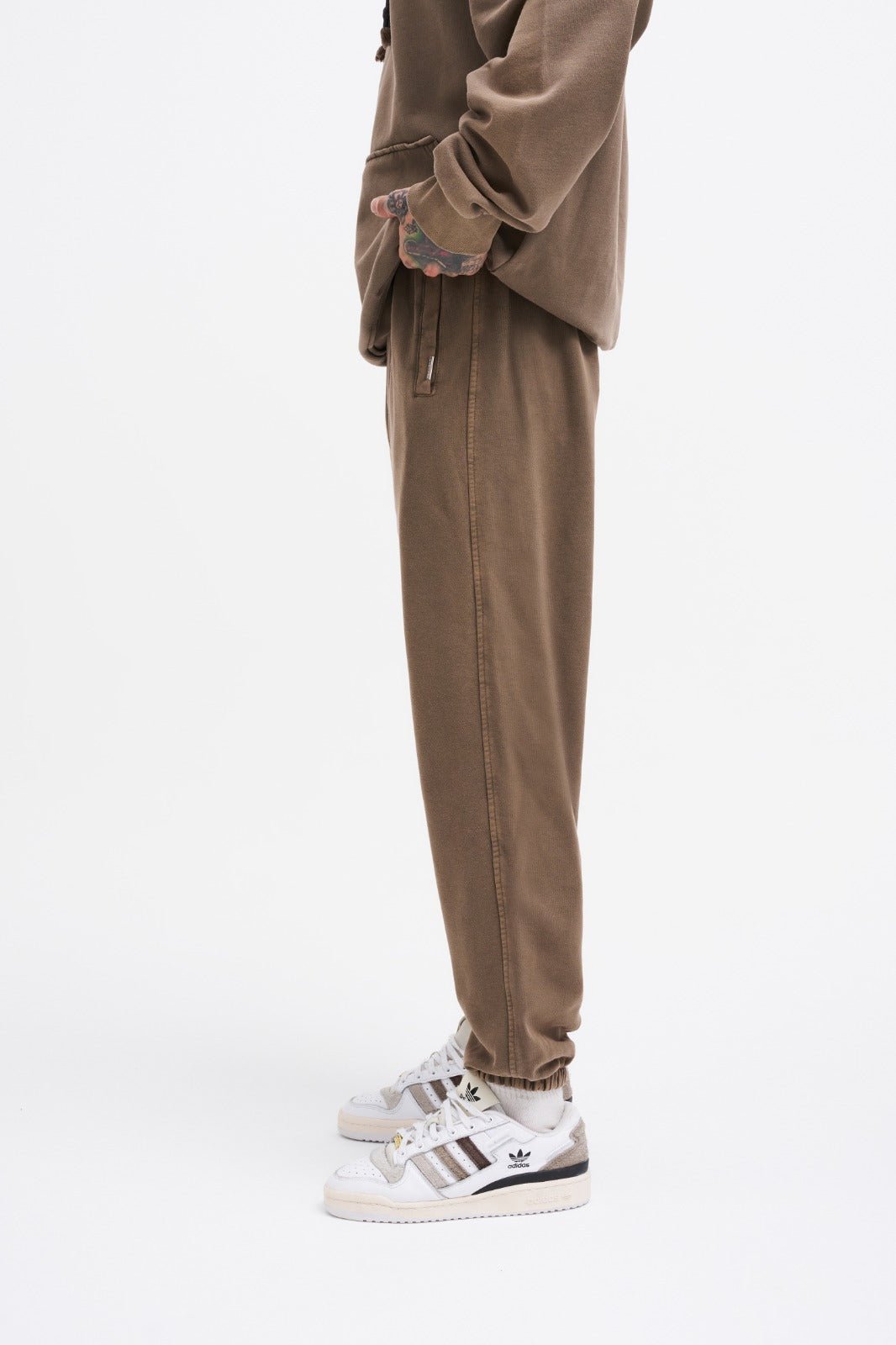 Erkek Yıkamalı Basic Jogger Eşofman Altı Kahverengi