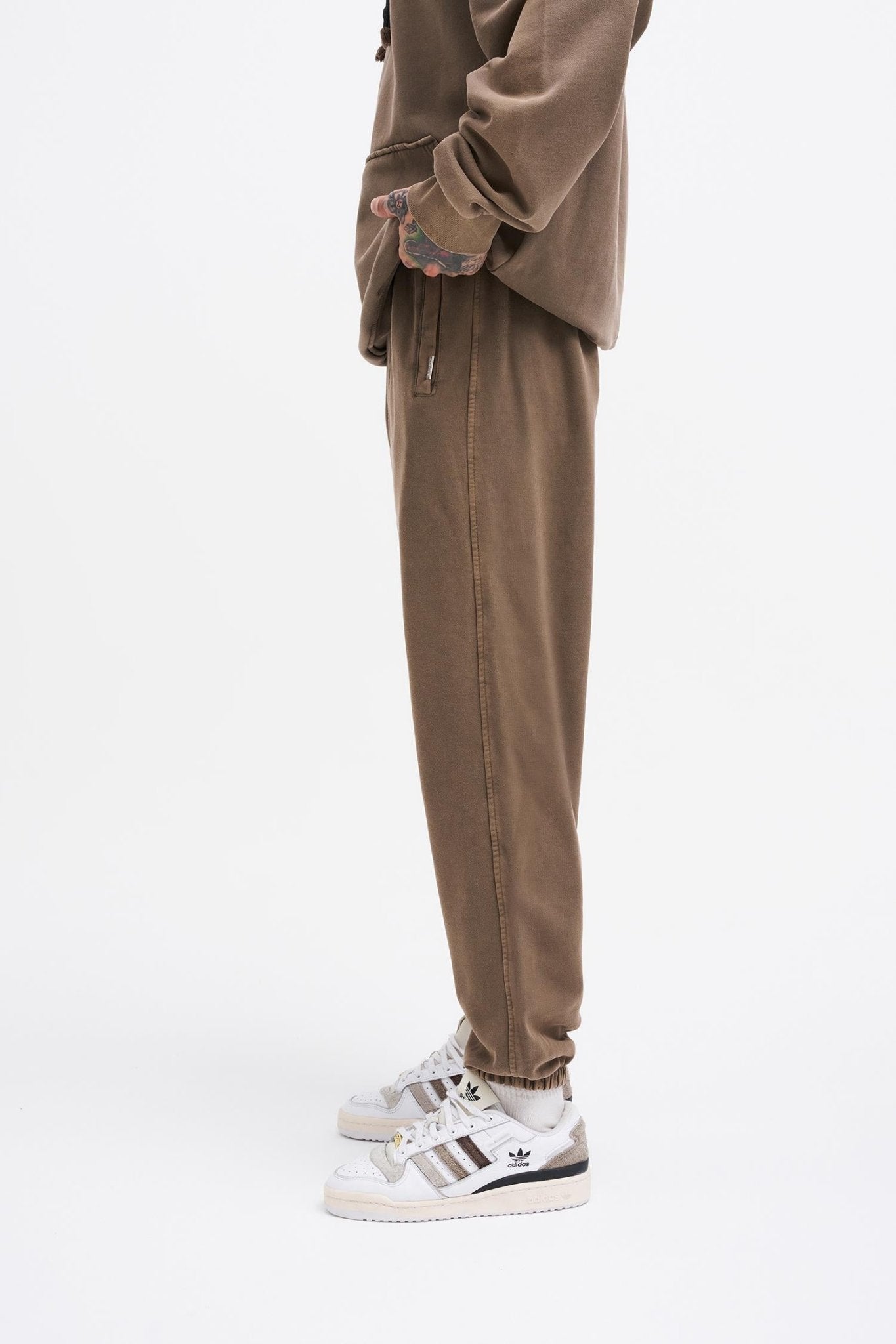 Erkek Yıkamalı Basic Jogger Eşofman Altı Kahverengi
