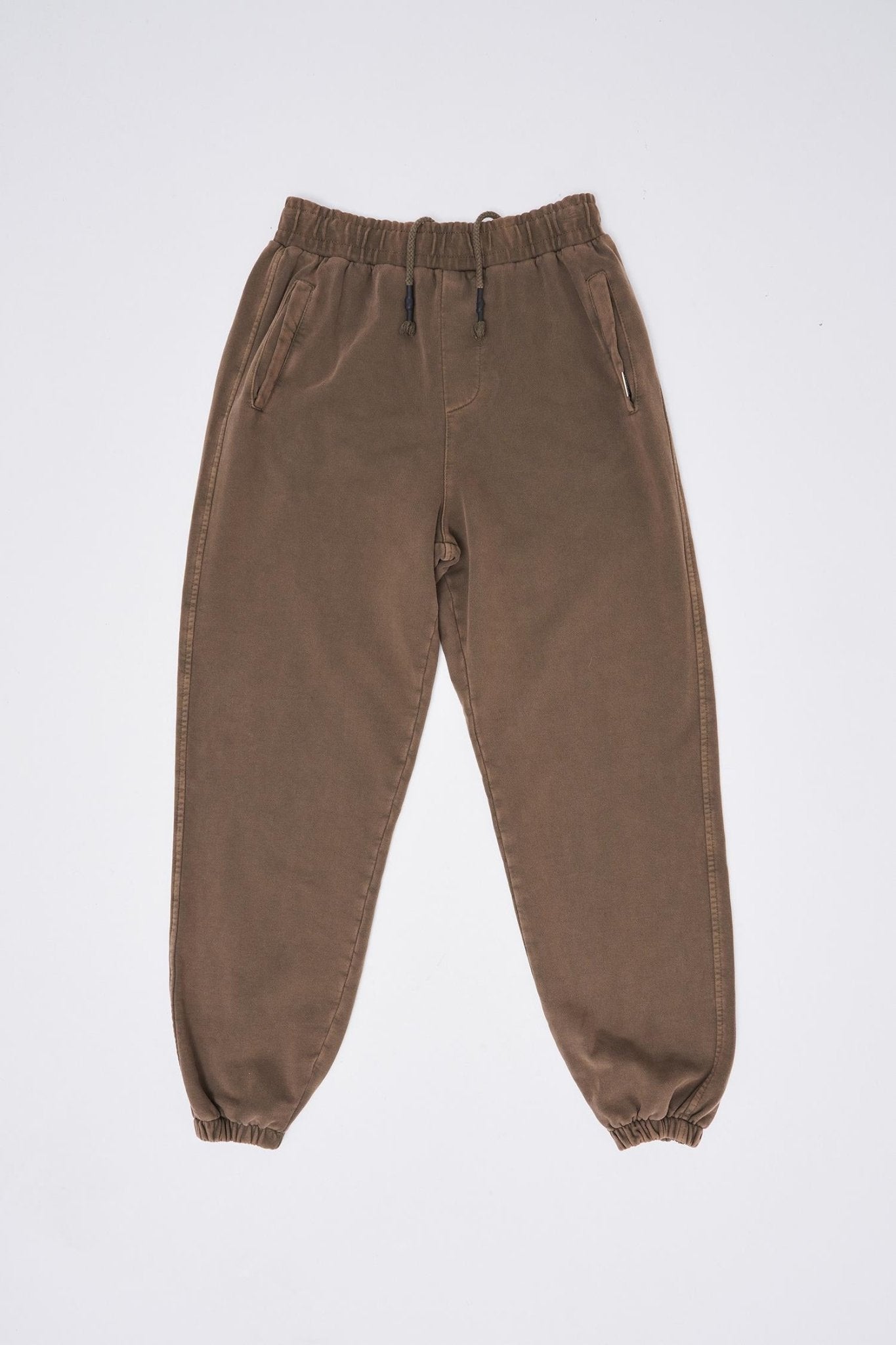 Erkek Yıkamalı Basic Jogger Eşofman Altı Kahverengi