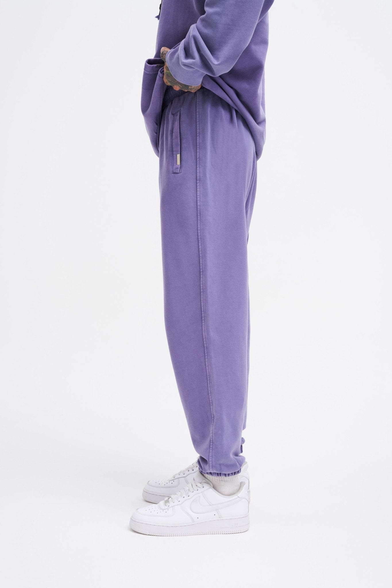 Erkek Yıkamalı Basic Jogger Eşofman Altı Mor
