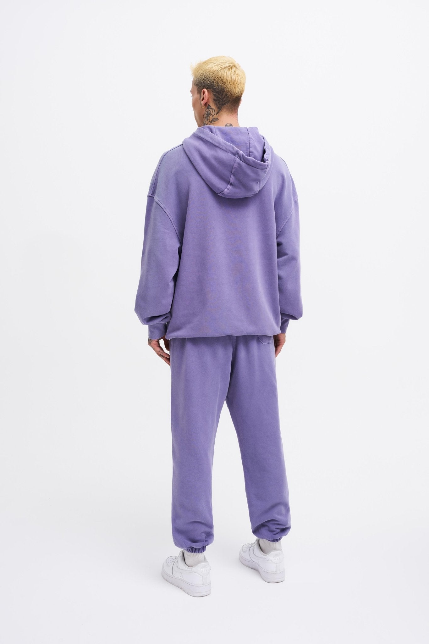 Erkek Yıkamalı Basic Jogger Eşofman Altı Mor