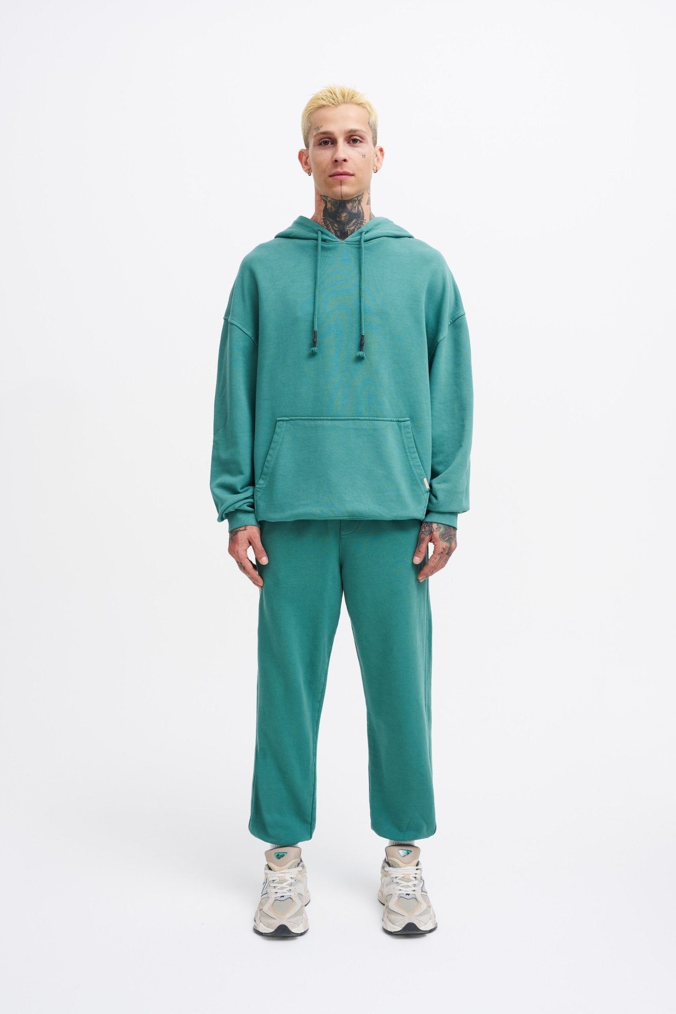 Erkek Yıkamalı Basic Jogger Eşofman Altı Yağ Yeşili