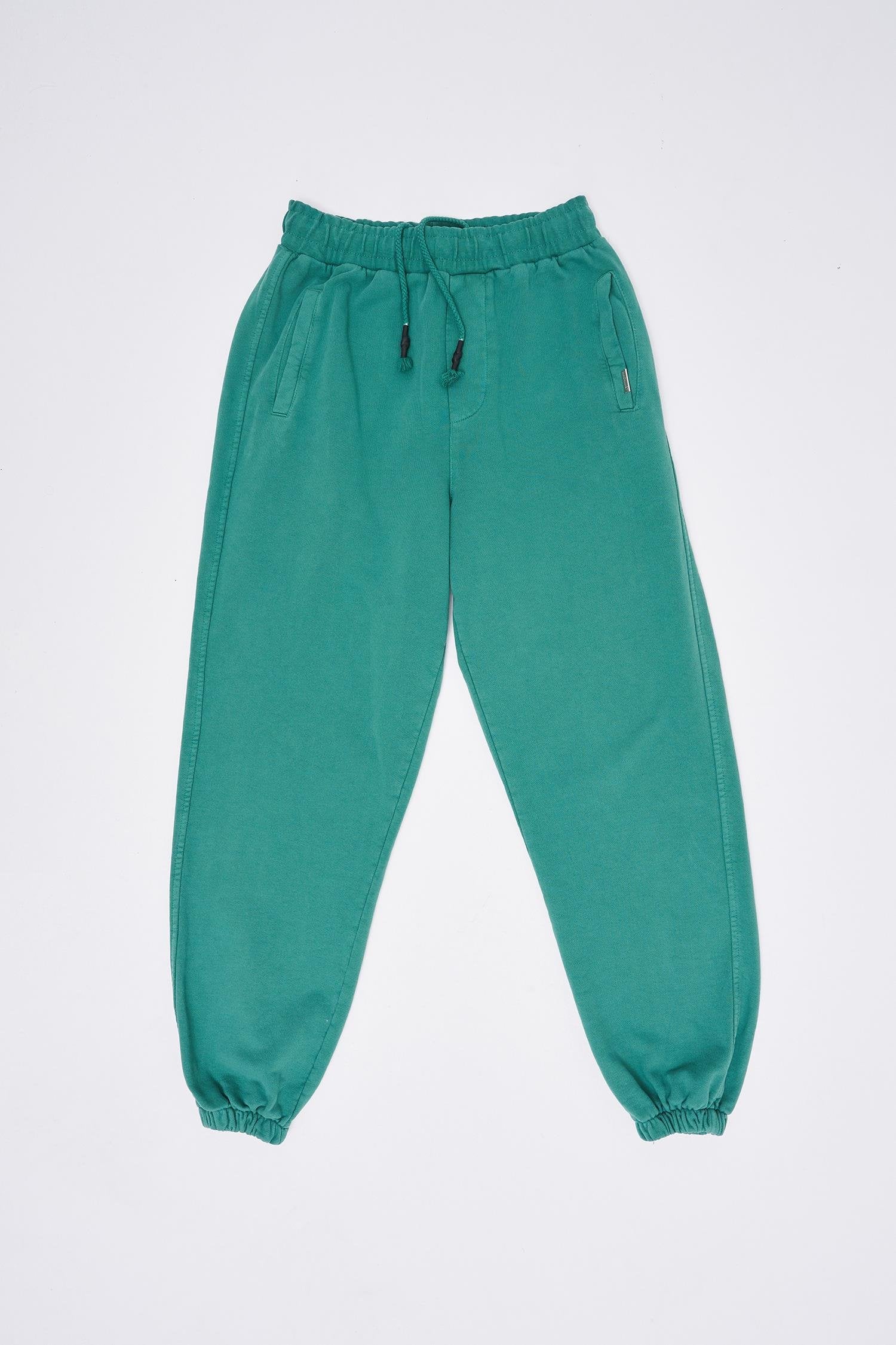 Erkek Yıkamalı Basic Jogger Eşofman Altı Yağ Yeşili