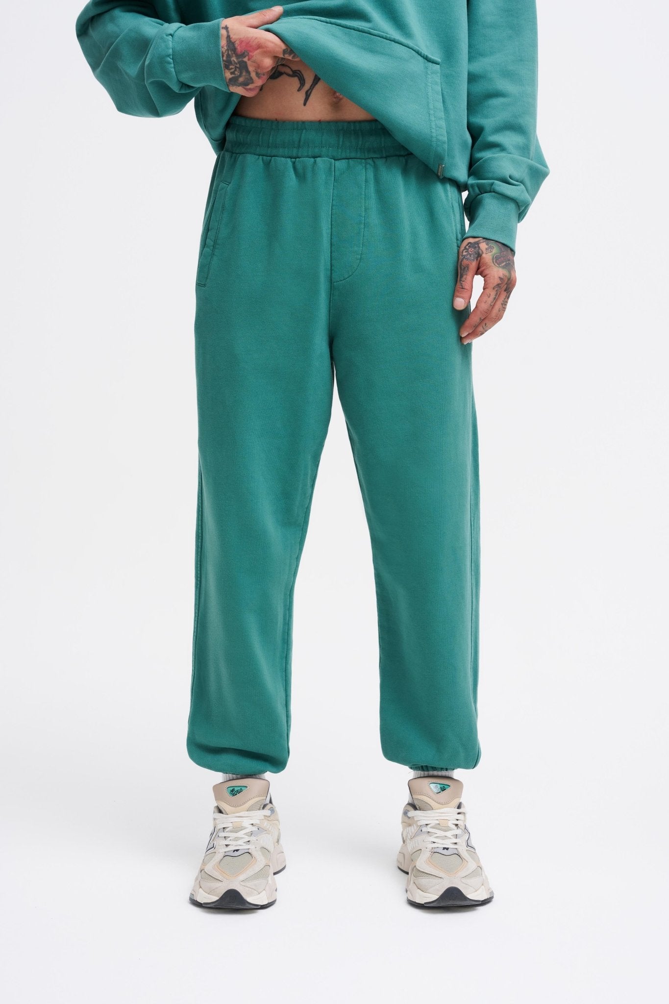 Erkek Yıkamalı Basic Jogger Eşofman Altı Yağ Yeşili