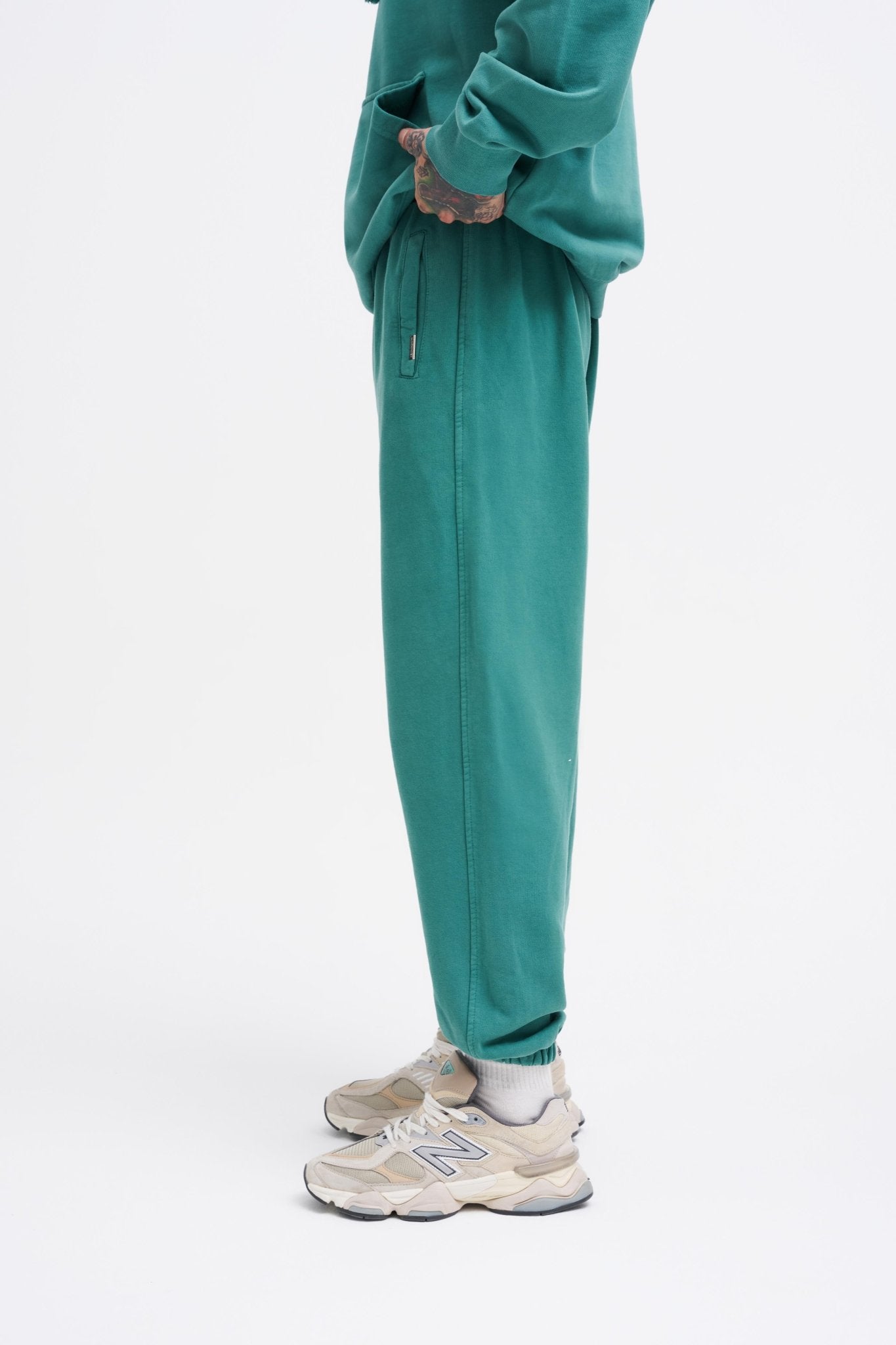 Erkek Yıkamalı Basic Jogger Eşofman Altı Yağ Yeşili