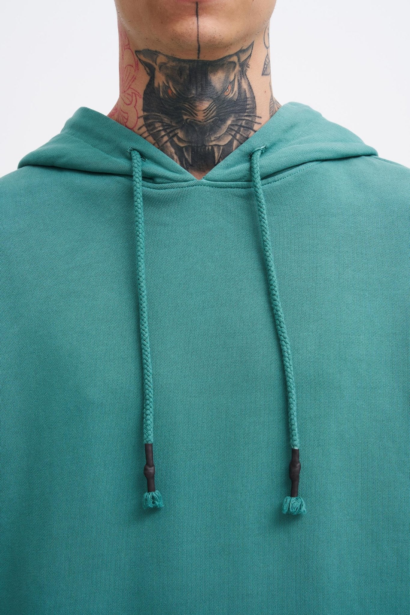 Erkek Yıkamalı Basic Kapüşonlu Oversize Sweatshirt Yağ Yeşili