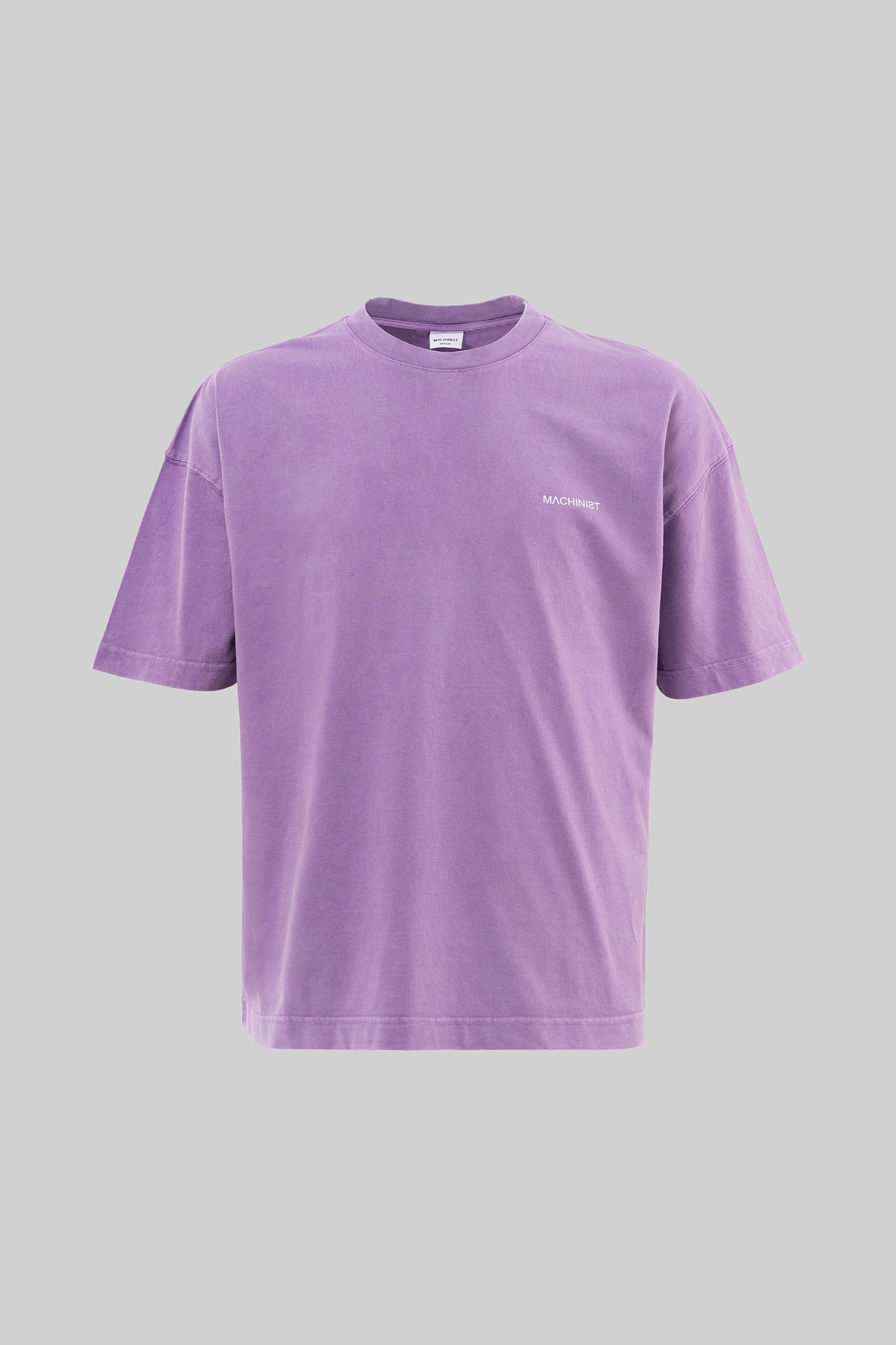 Erkek Yıkamalı Basic Oversize Tişört Mor-1
