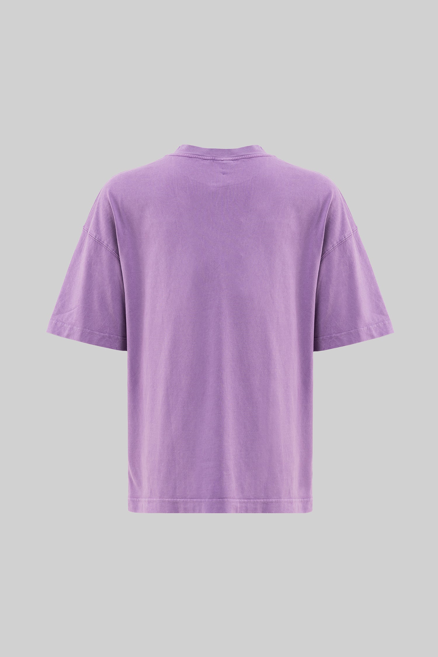 Erkek Yıkamalı Basic Oversize Tişört Mor-2