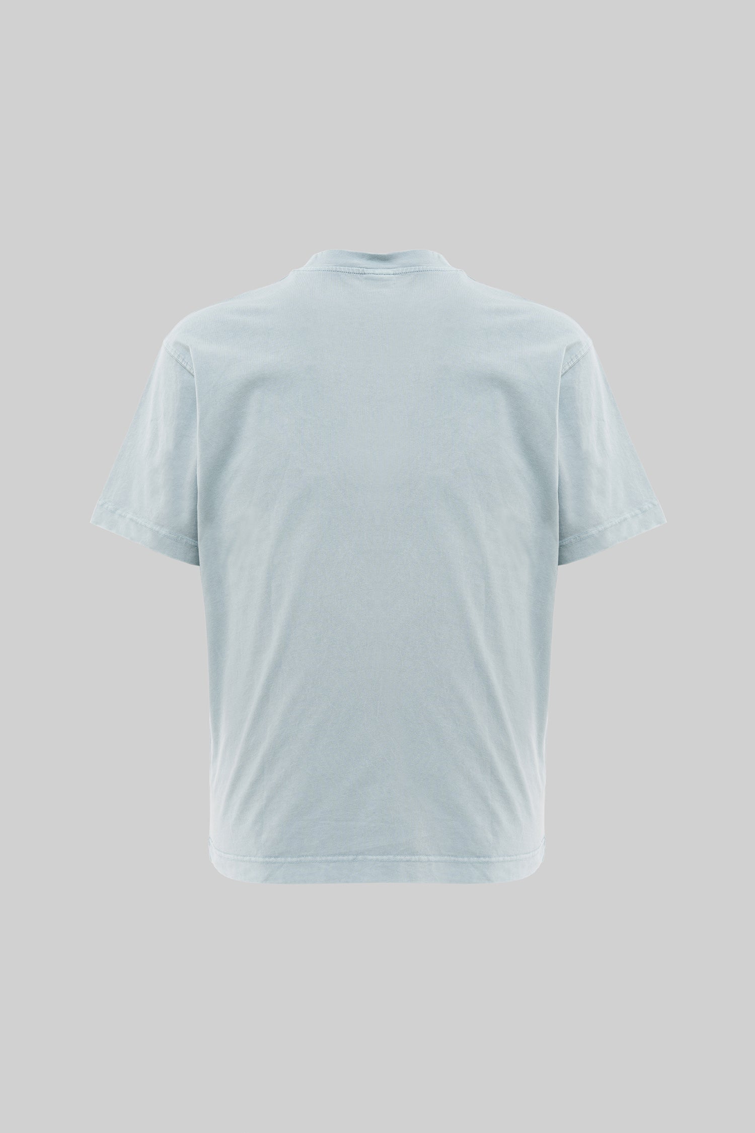 Erkek Yıkamalı Basic Relaxed Tişört Açık Mavi-2