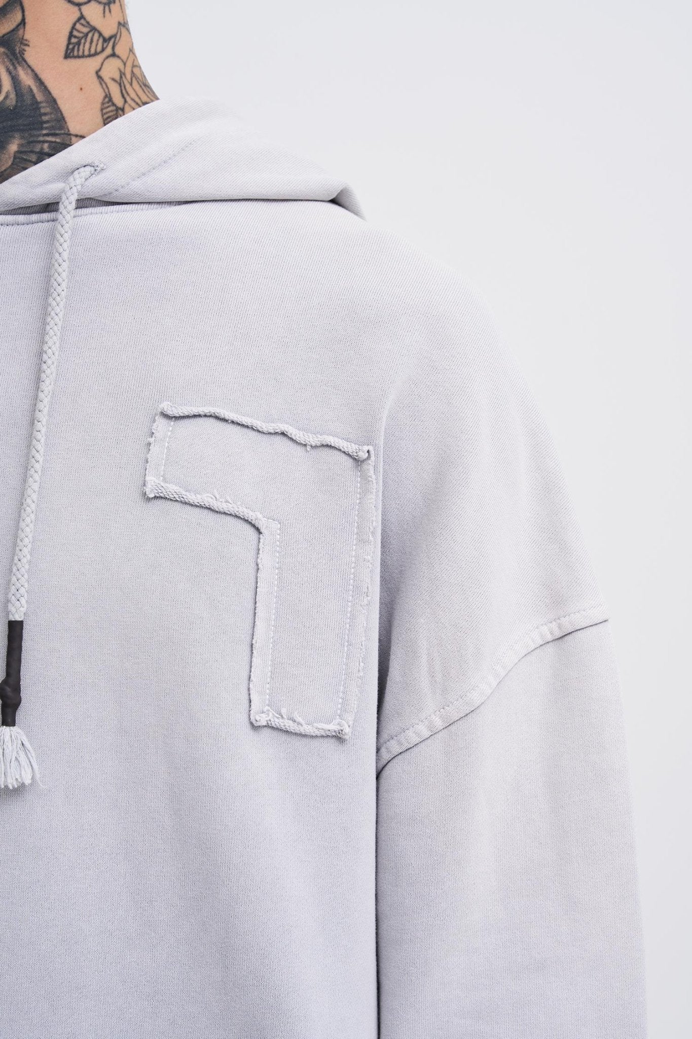 Erkek Yıkamalı No 7 Kapüşonlu Oversize Sweatshirt Gri