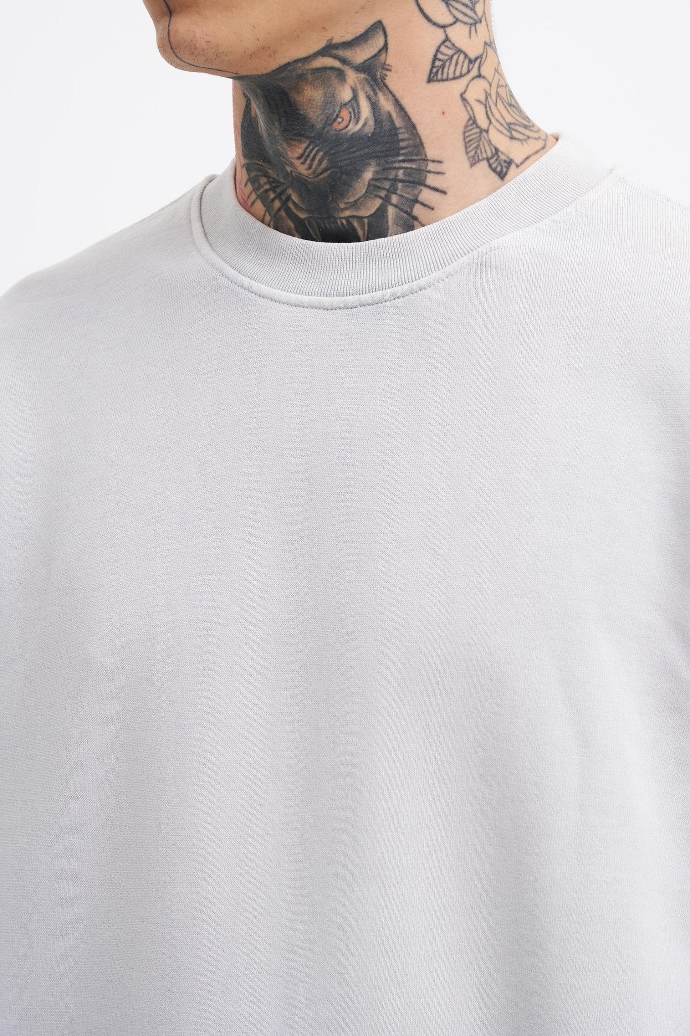 Erkek Yıkamalı Oversize Sweatshirt Gri