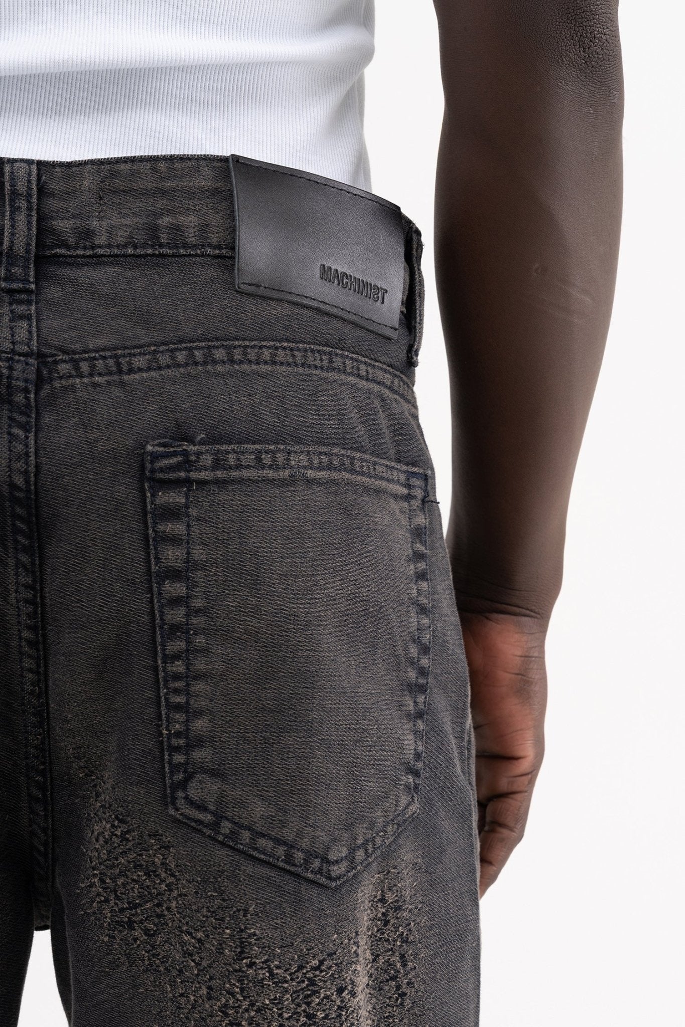 Erkek Yıpratmalı Efektli Baggy Jean Pantolon Koyu Mavi
