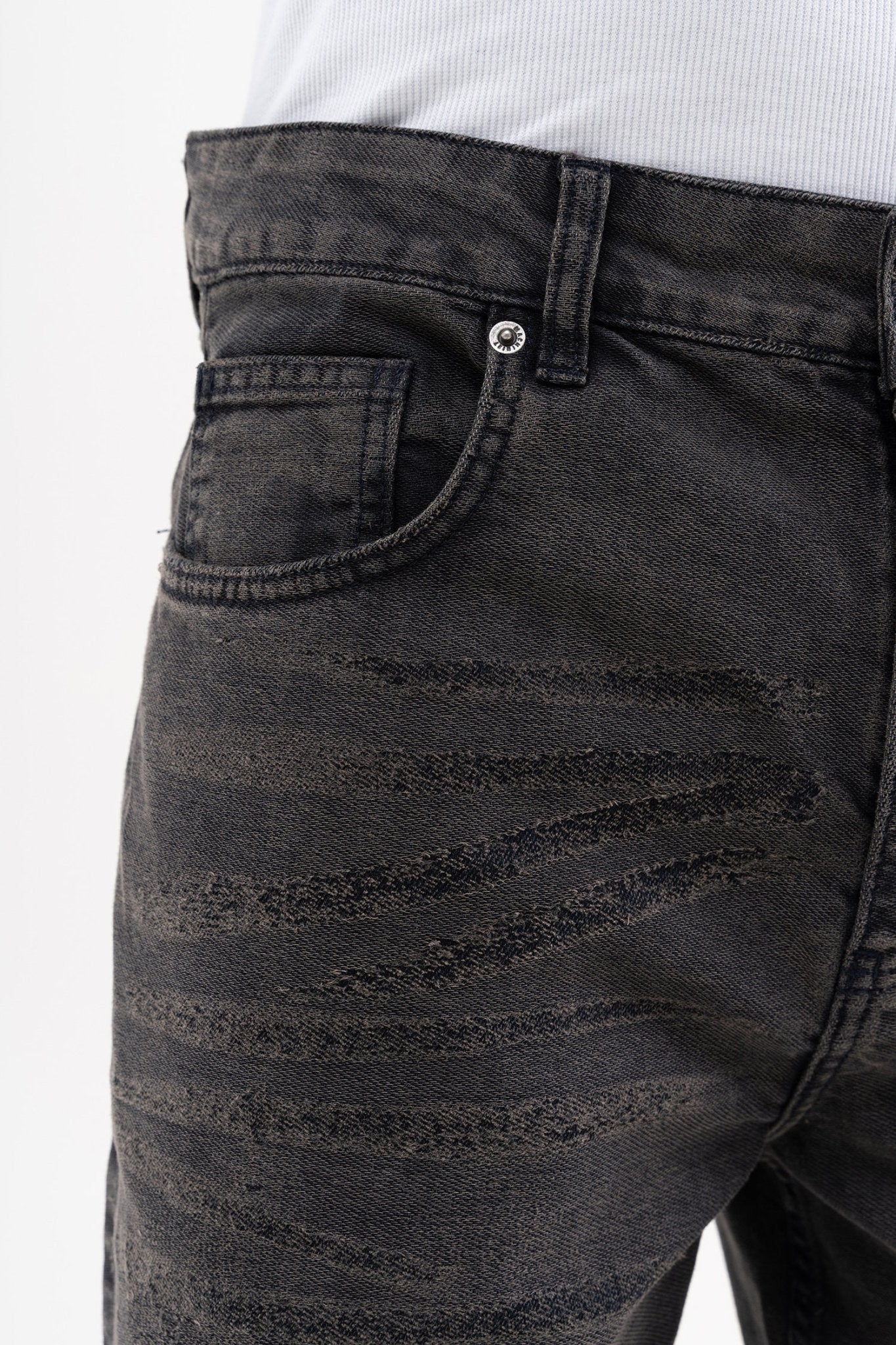 Erkek Yıpratmalı Efektli Baggy Jean Pantolon Koyu Mavi